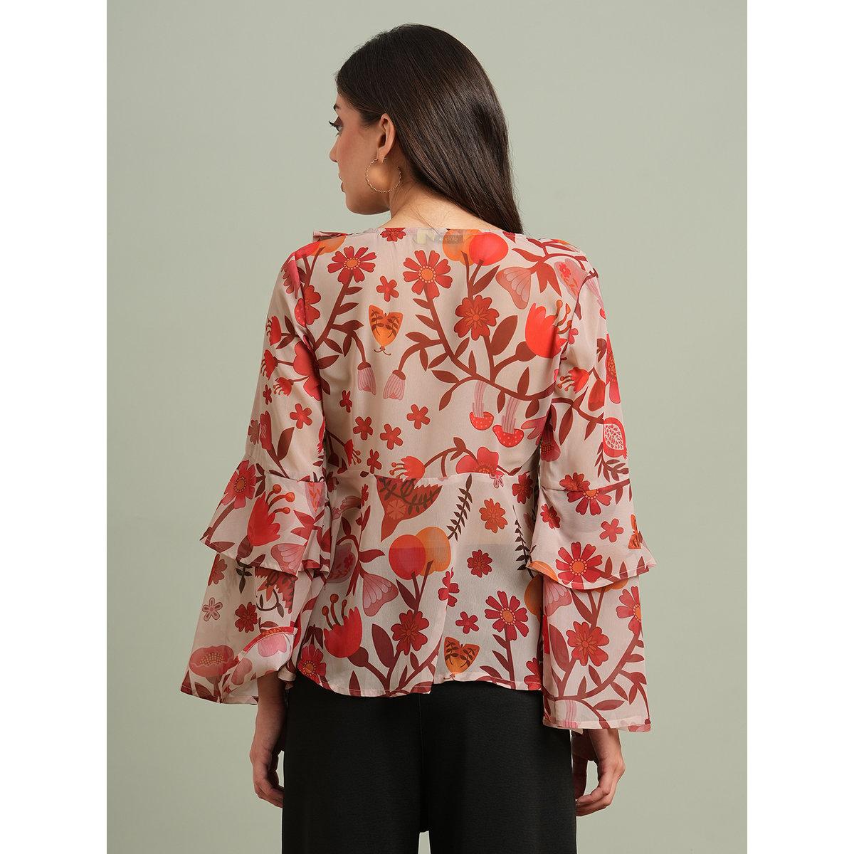 بلوزة بطبعة زهور وتفاصيل كشكش-women-clothing-shirtsandblouses-blouses-image-3