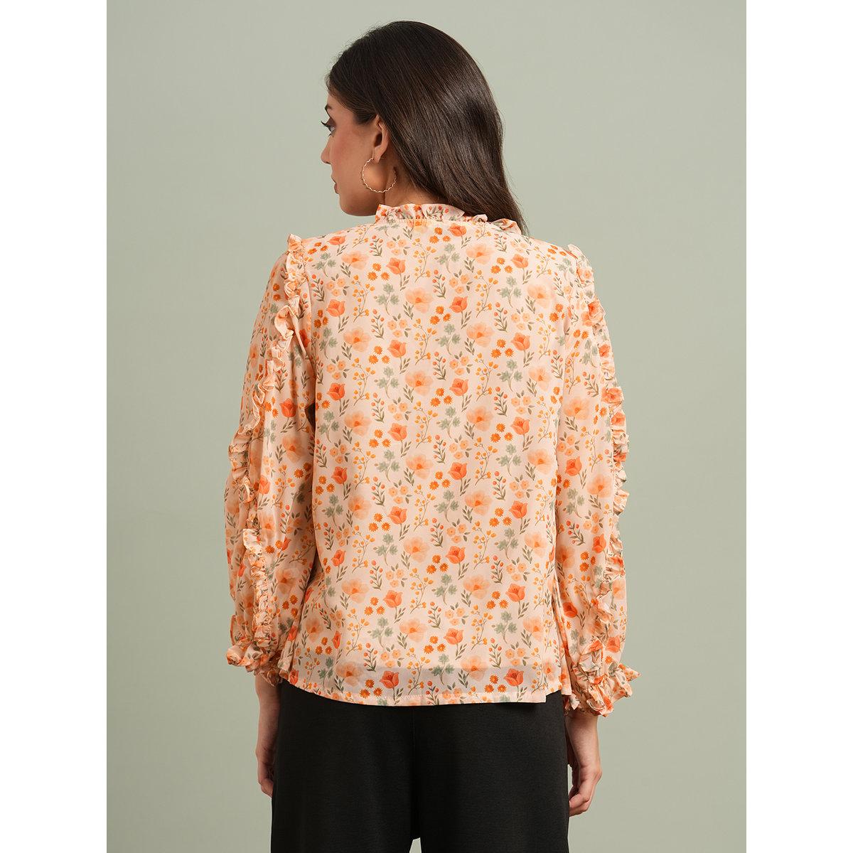 بلوزة بطبعة زهور وتفاصيل كشكش-women-clothing-shirtsandblouses-blouses-image-3