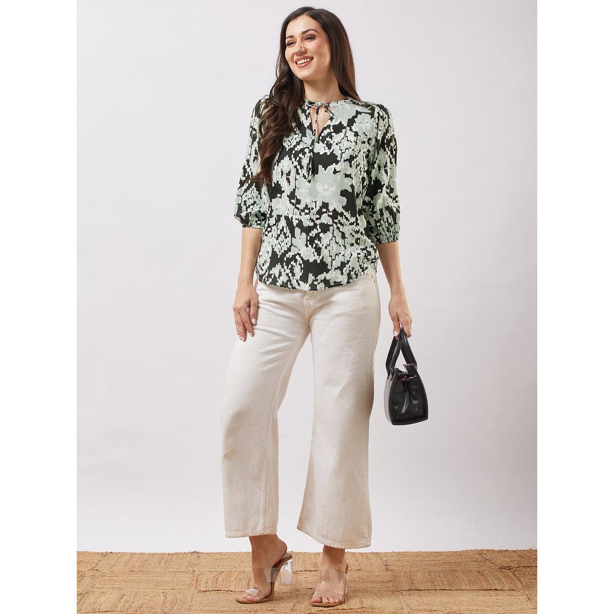 Globus X Styli Multi All Over Print Tie-Up Detail Top-women-clothing-shirtsandblouses-blouses-image-5
