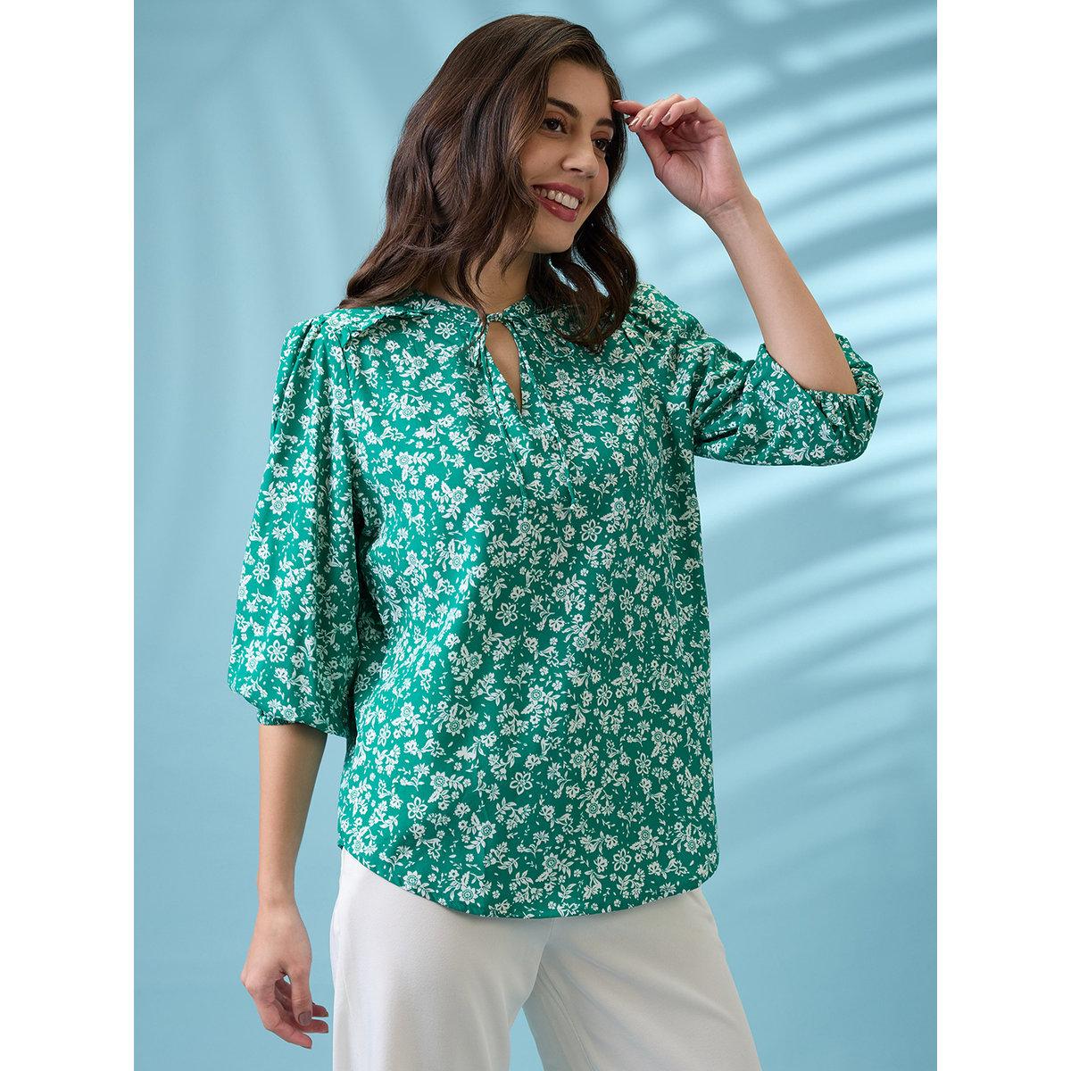 بلوزة بطبعة زهور وياقة بأربطة-women-clothing-shirtsandblouses-blouses-image-2