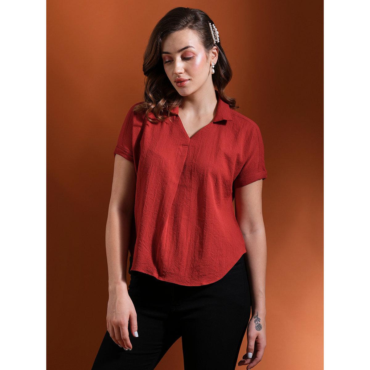 بلوزة بأكمام قصيرة-women-clothing-shirtsandblouses-shirts-image-1