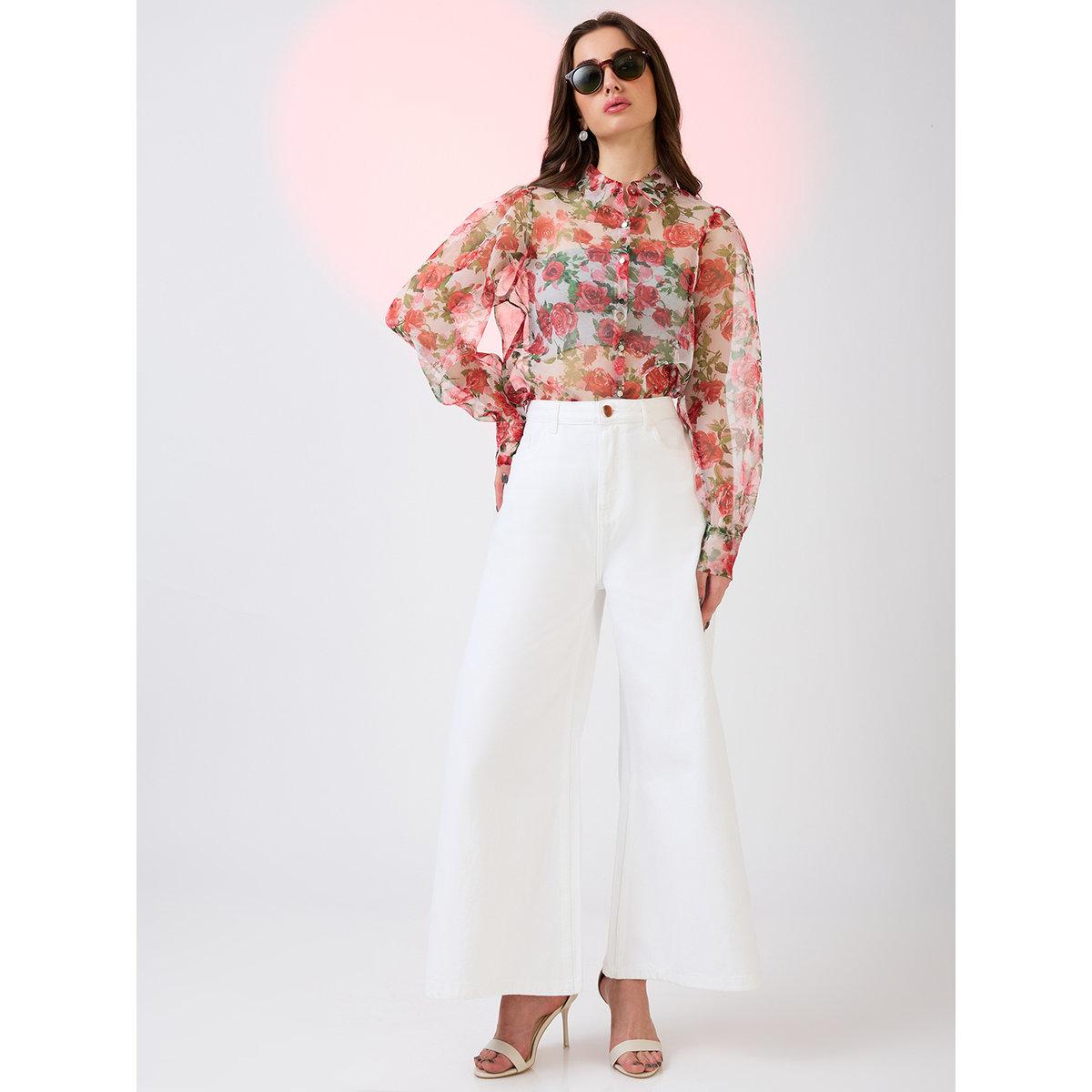 Globus X Styli Multi Floral Print Organza Shirt-women-clothing-shirtsandblouses-shirts-image-5