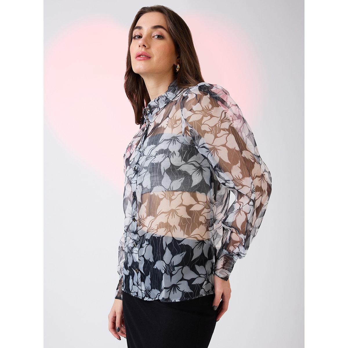 بلوزة أورجانزا بطبعة زهور-women-clothing-shirtsandblouses-shirts-image-2
