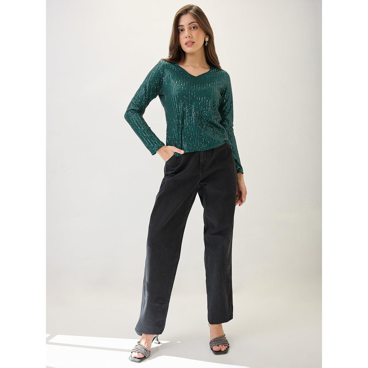 Globus X Styli Green Embellished Party Top-women-clothing-shirtsandblouses-blouses-image-5