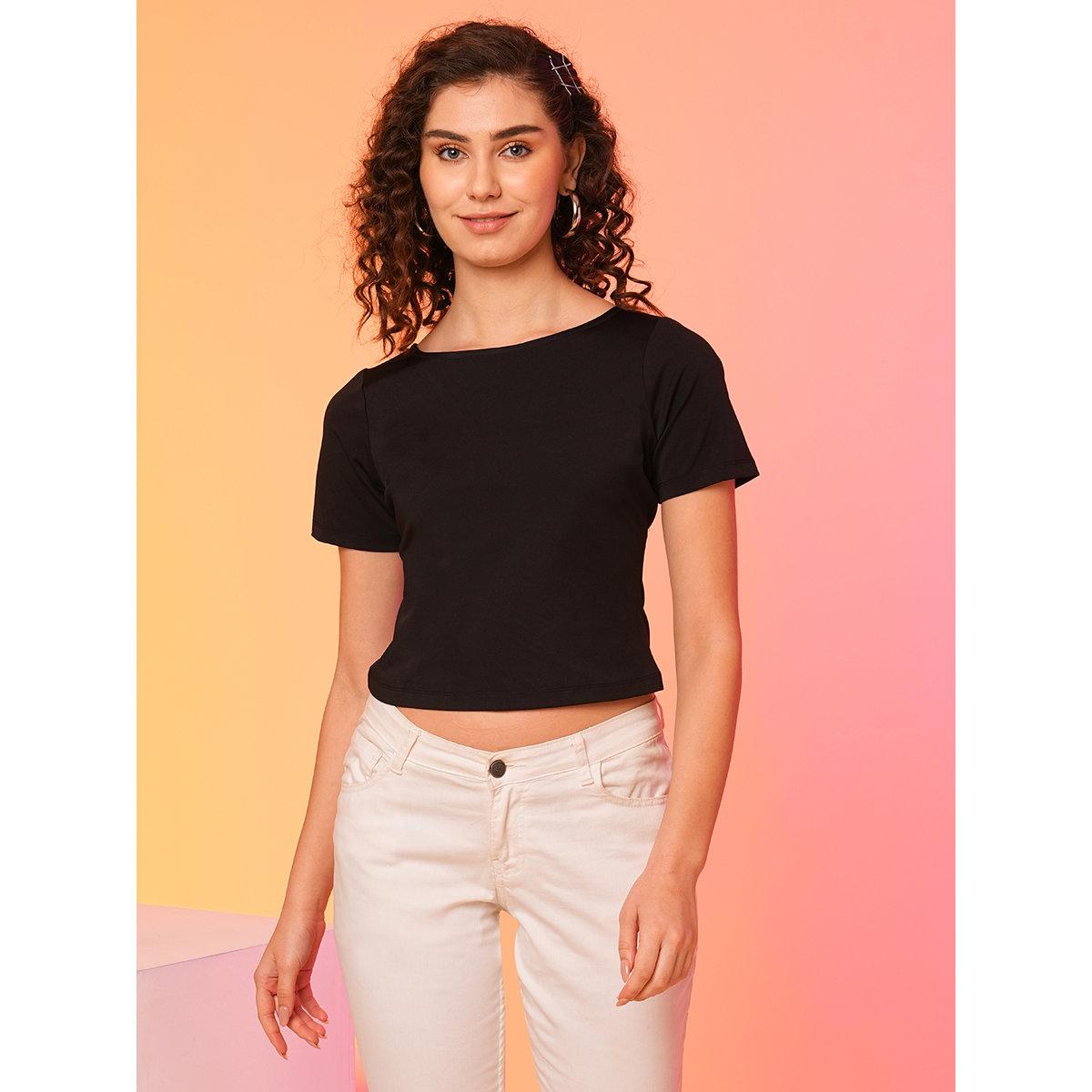 بلوزة قصيرة بتفاصيل فيونكة-women-clothing-tshirts-image-2