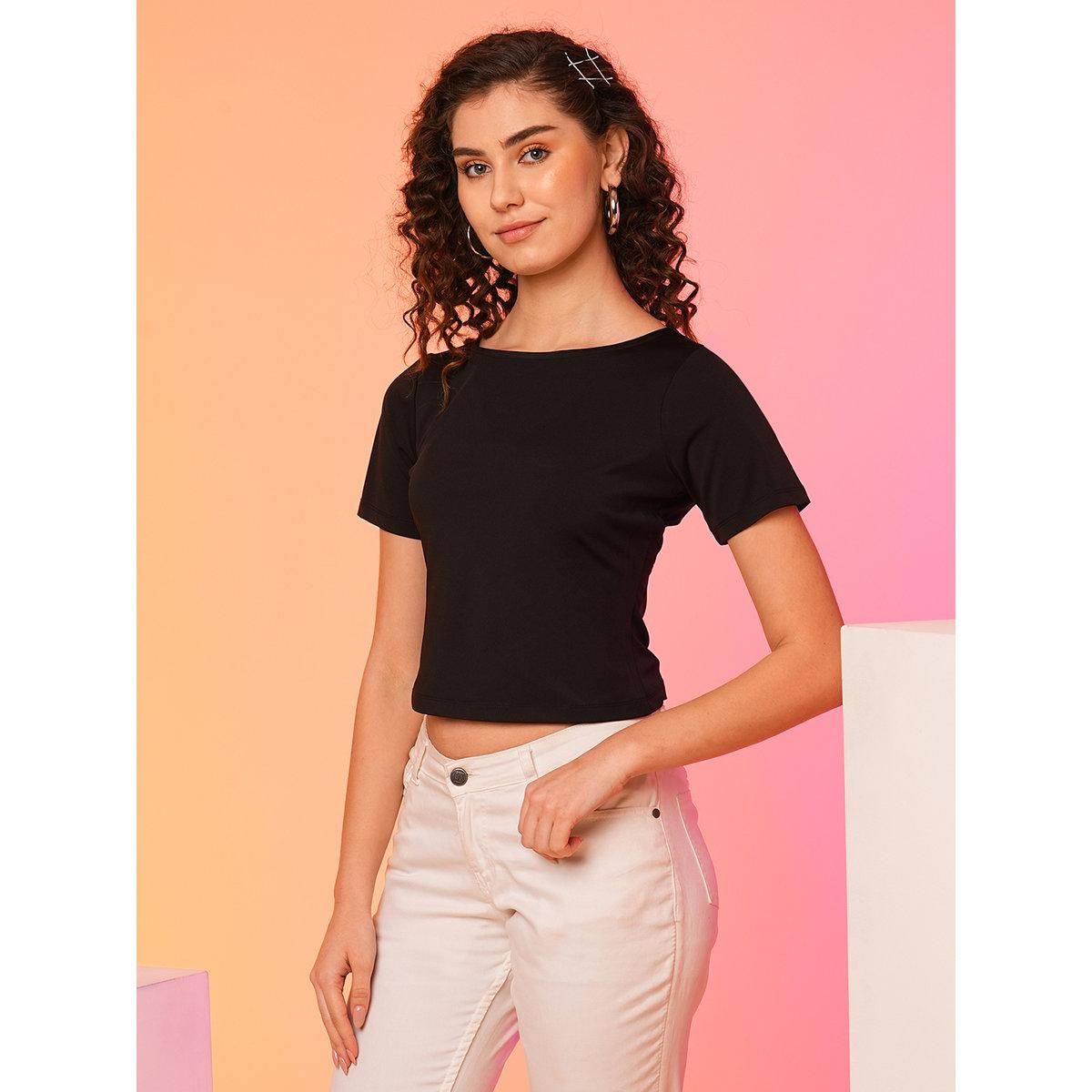 بلوزة قصيرة بتفاصيل فيونكة-women-clothing-tshirts-image-3