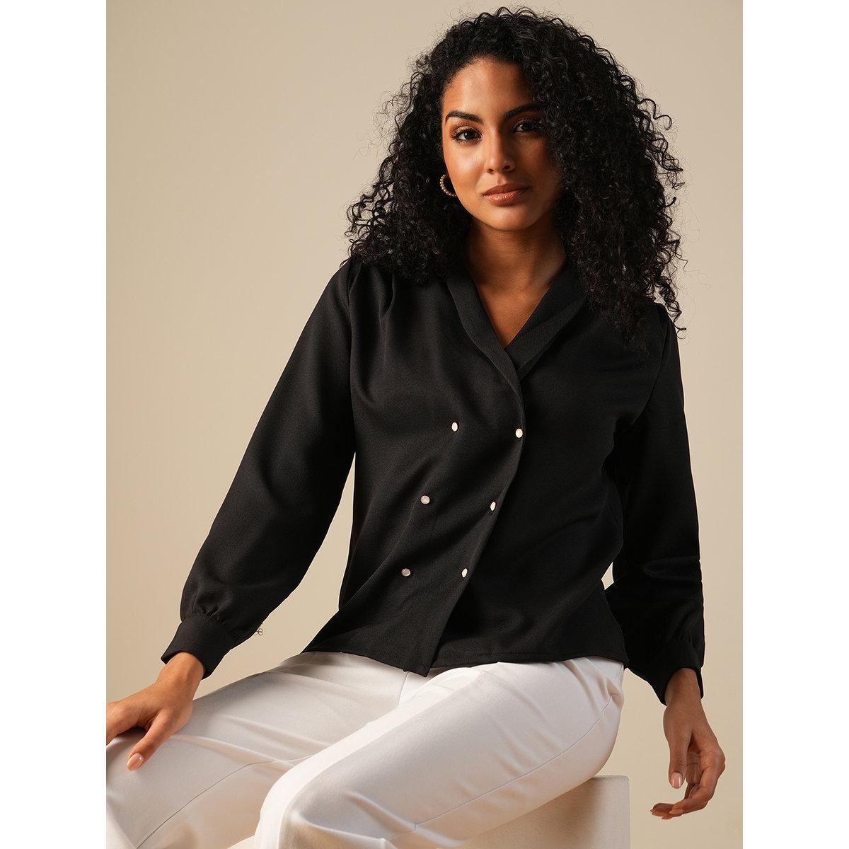 بلوزة بليزر بتفاصيل أزرار مزدوجة-women-clothing-shirtsandblouses-shirts-image-1