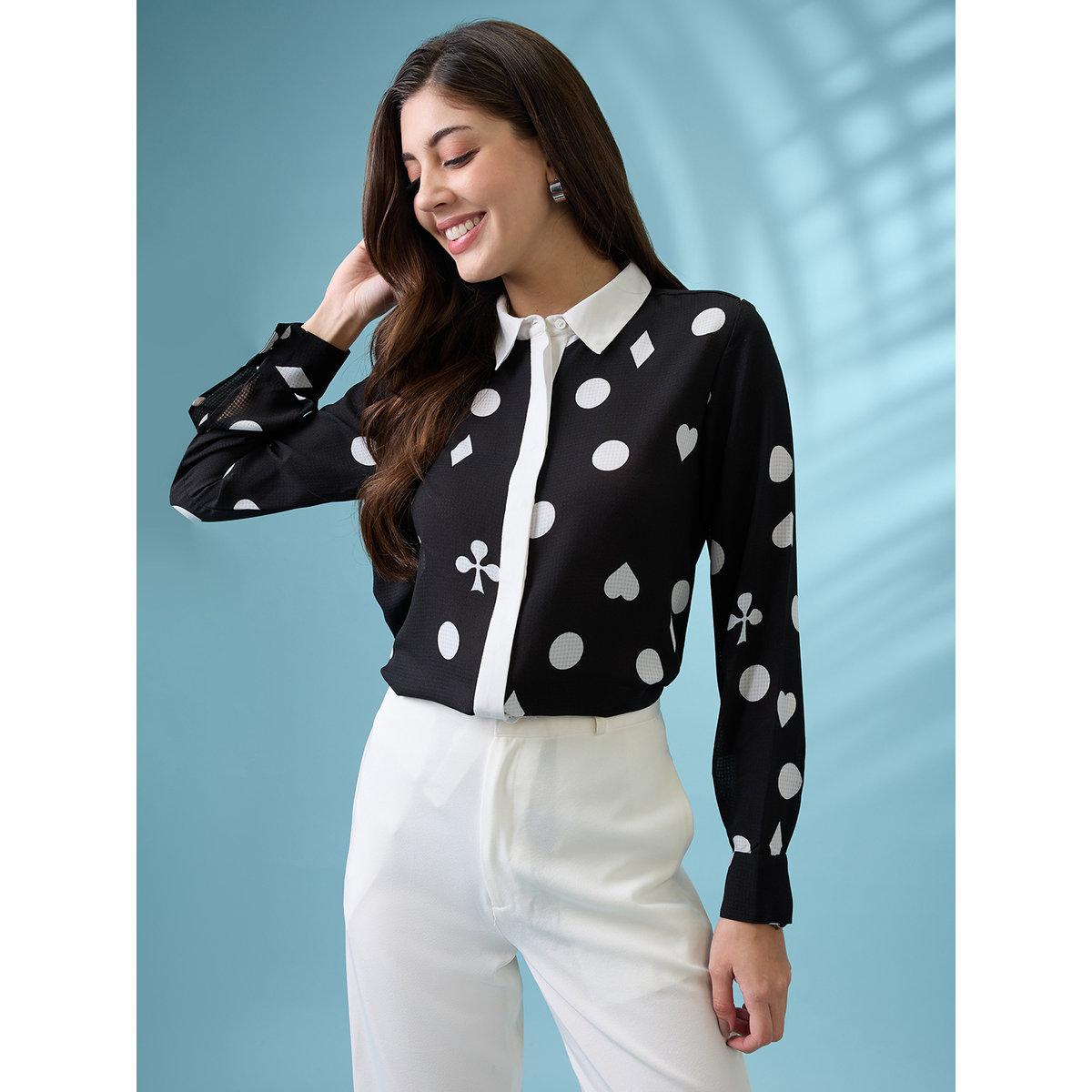 بلوزة مُطبعة مع تفاصيل جيوب-women-clothing-shirtsandblouses-shirts-image-1