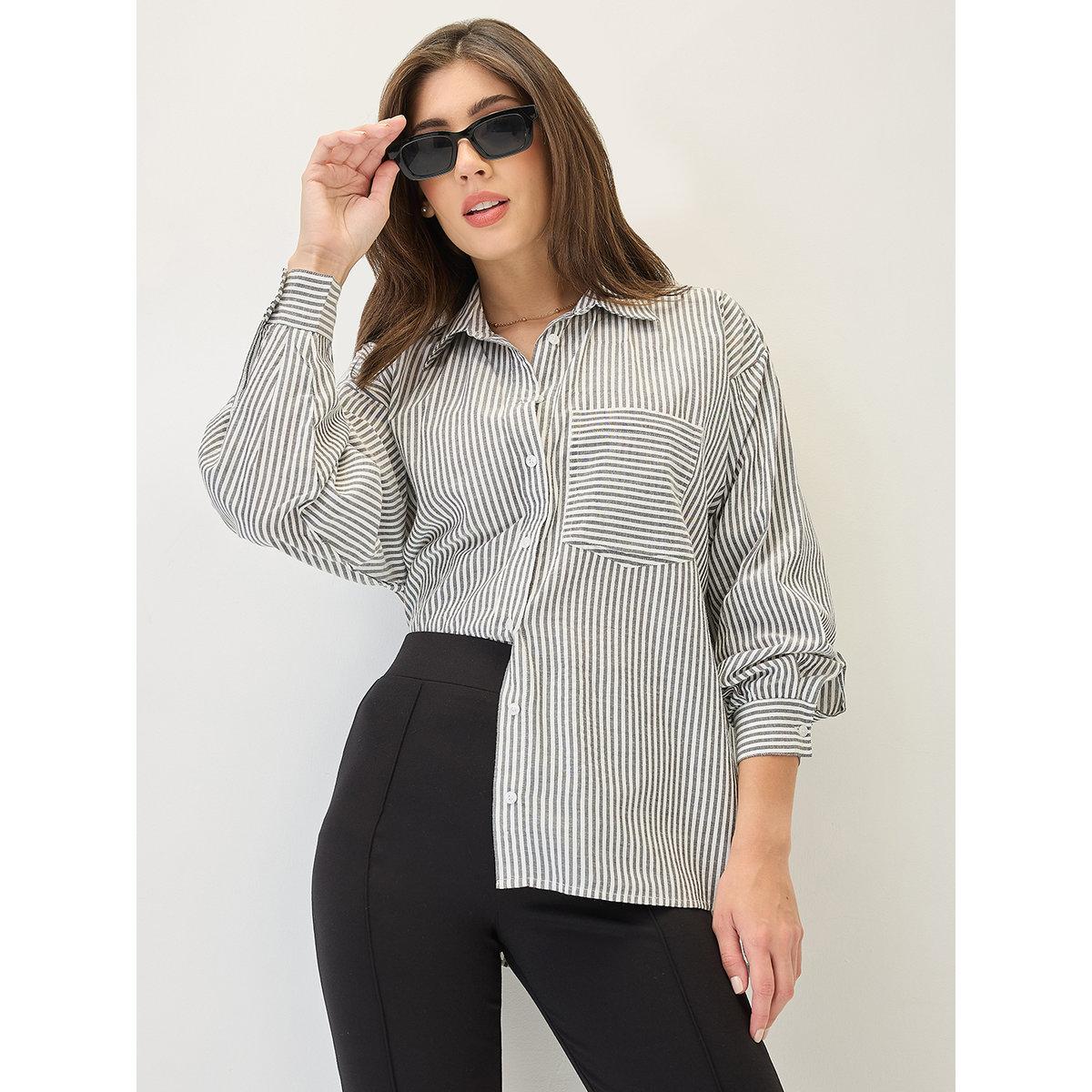بلوزة مخططة بأزرار-women-clothing-shirtsandblouses-shirts-image-1