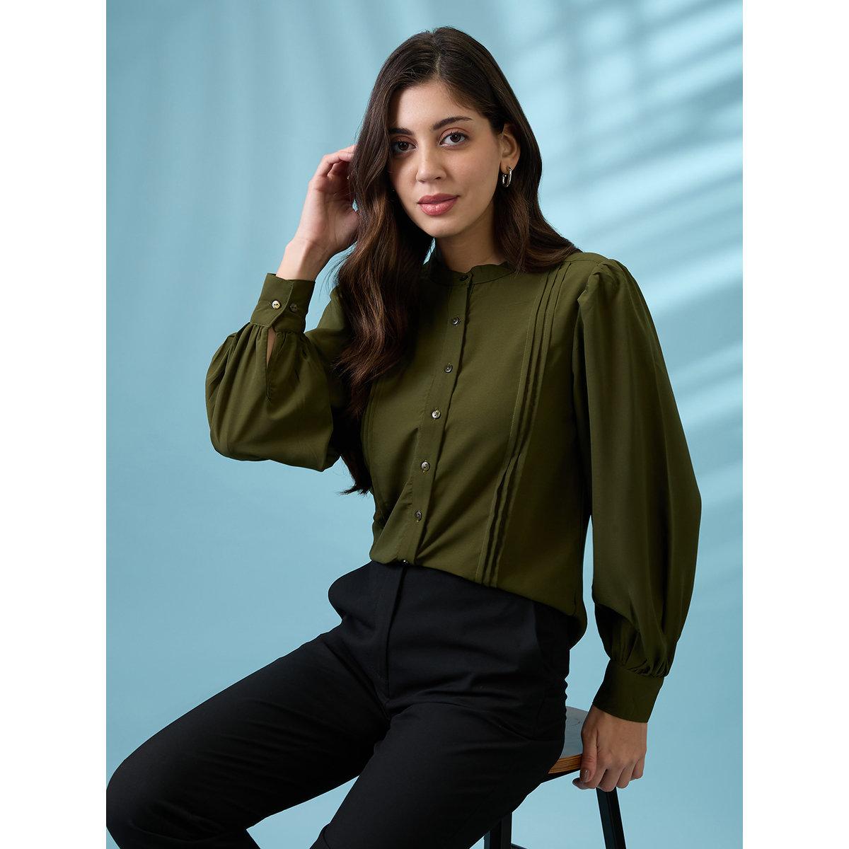 بلوزة بتفاصيل مدروزة-women-clothing-shirtsandblouses-shirts-image-1