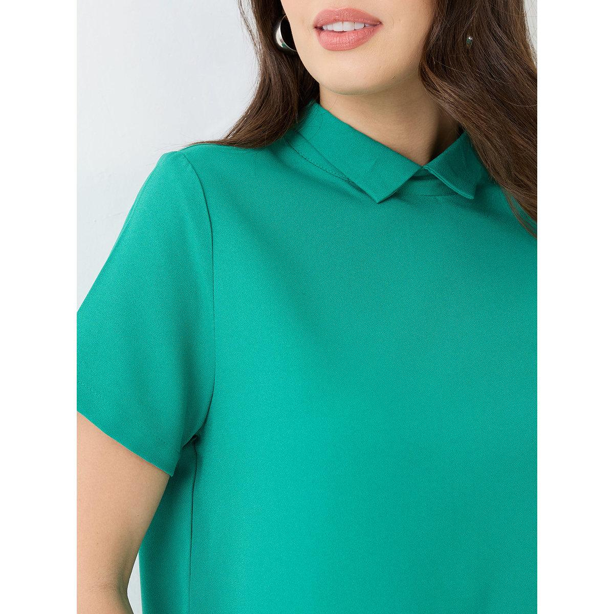 Globus X Styli Green Back Button Workwear Shirt-women-clothing-shirtsandblouses-shirts-image-4