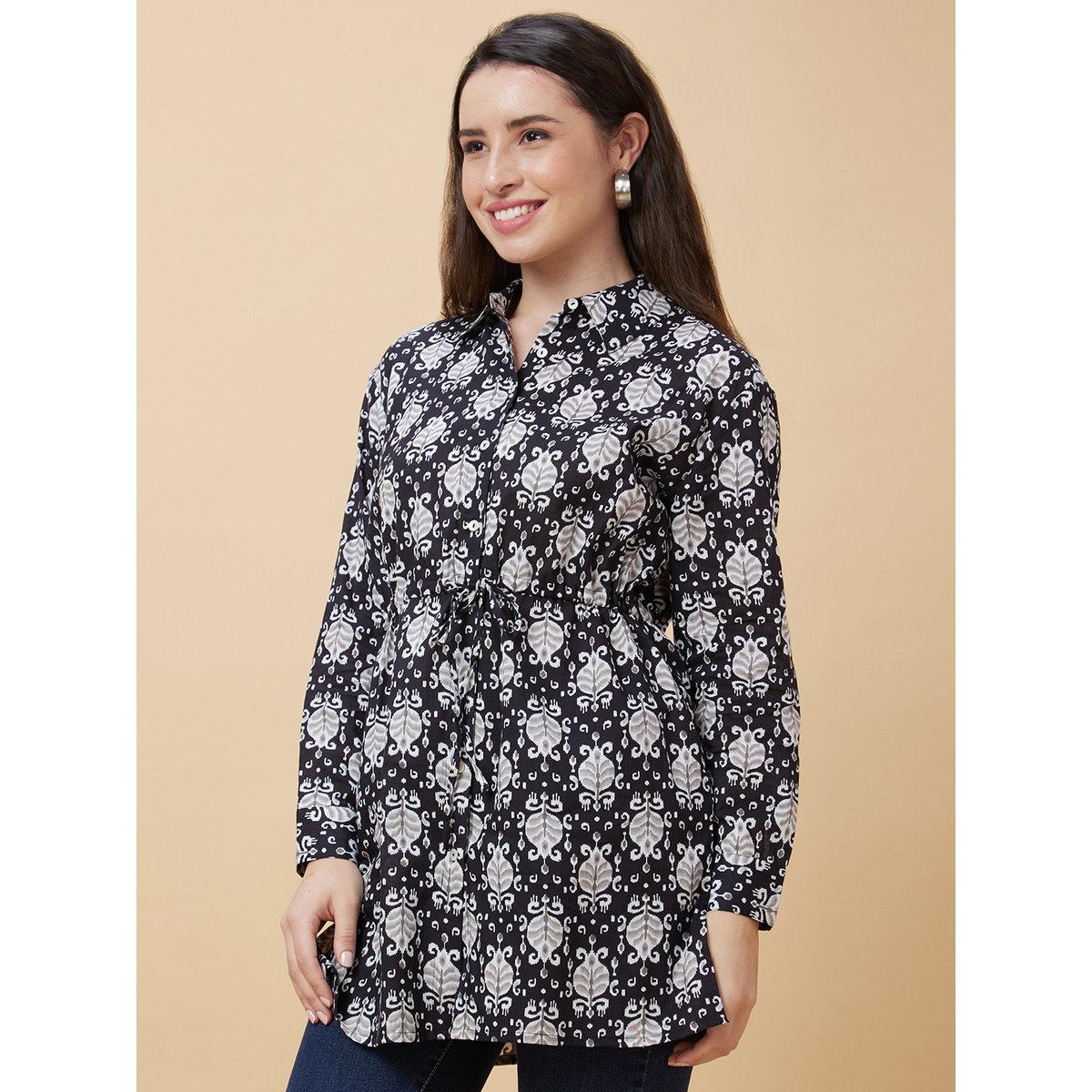 بلوزة تونيك بتفاصيل ربطة-women-clothing-shirtsandblouses-blouses-image-3
