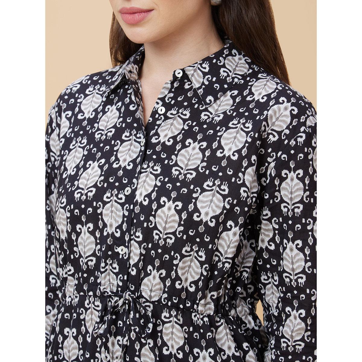 Globus X Styli Black Ethnic Print Tie-Up Tunic-women-clothing-shirtsandblouses-blouses-image-5