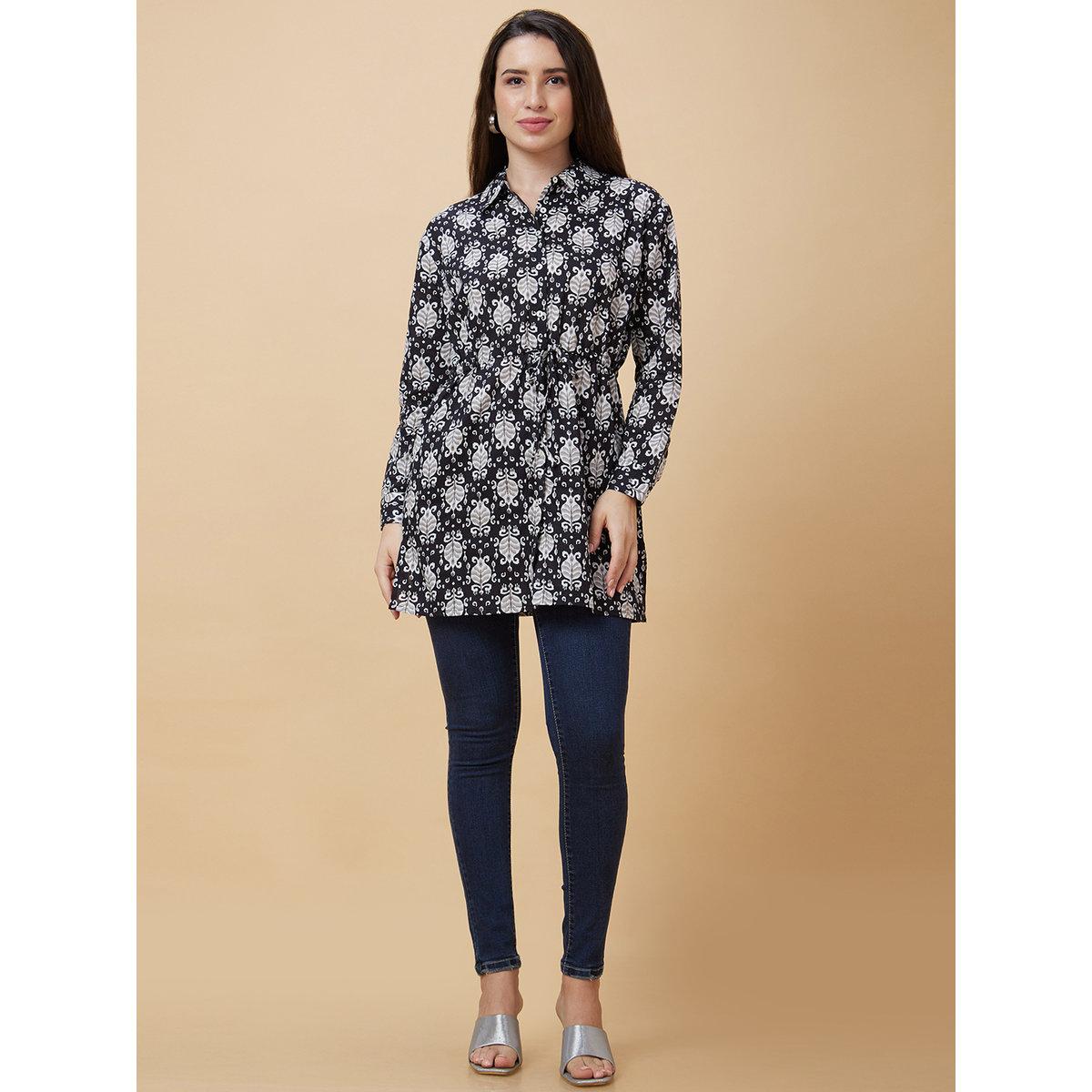 بلوزة تونيك بتفاصيل ربطة-women-clothing-shirtsandblouses-blouses-image-7
