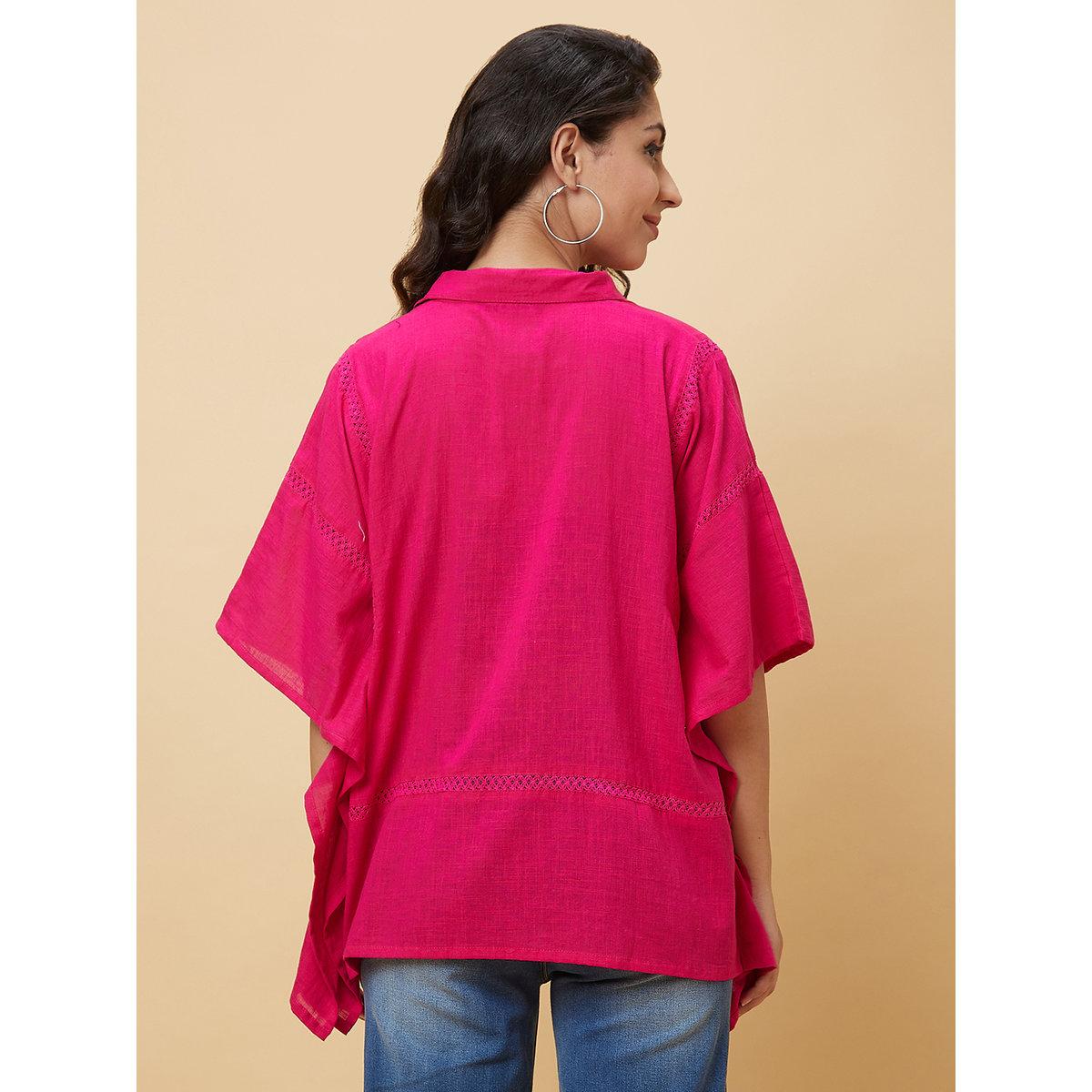 Globus X Styli Pink Black Asymmetric Hem Kaftan Tunic-women-clothing-shirtsandblouses-blouses-image-4