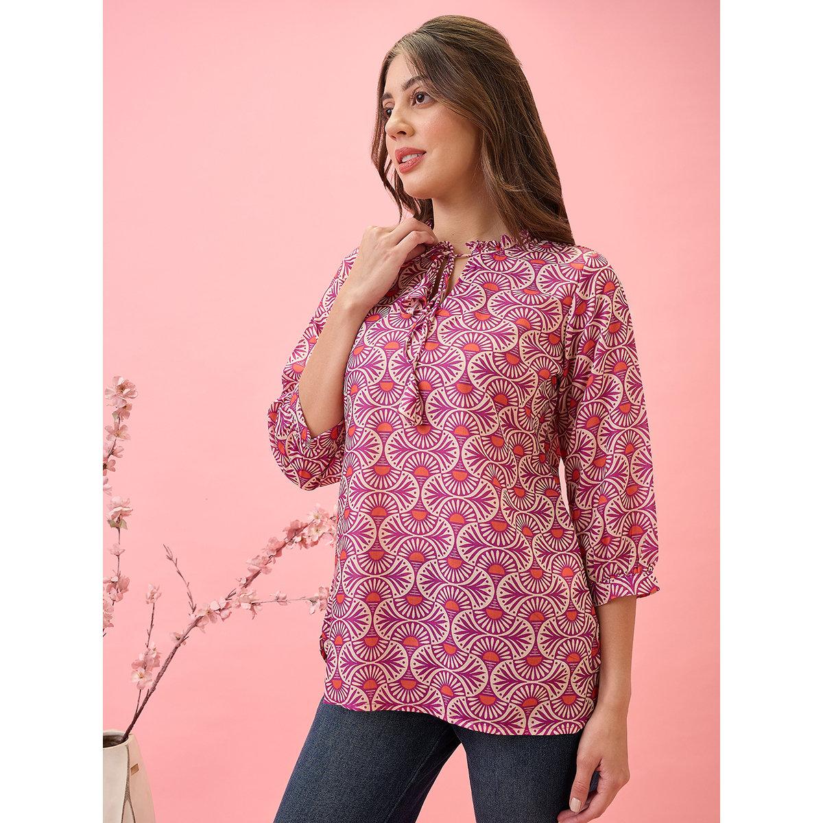 بلوزة بتفاصيل ياقة بأربطة-women-clothing-shirtsandblouses-blouses-image-2