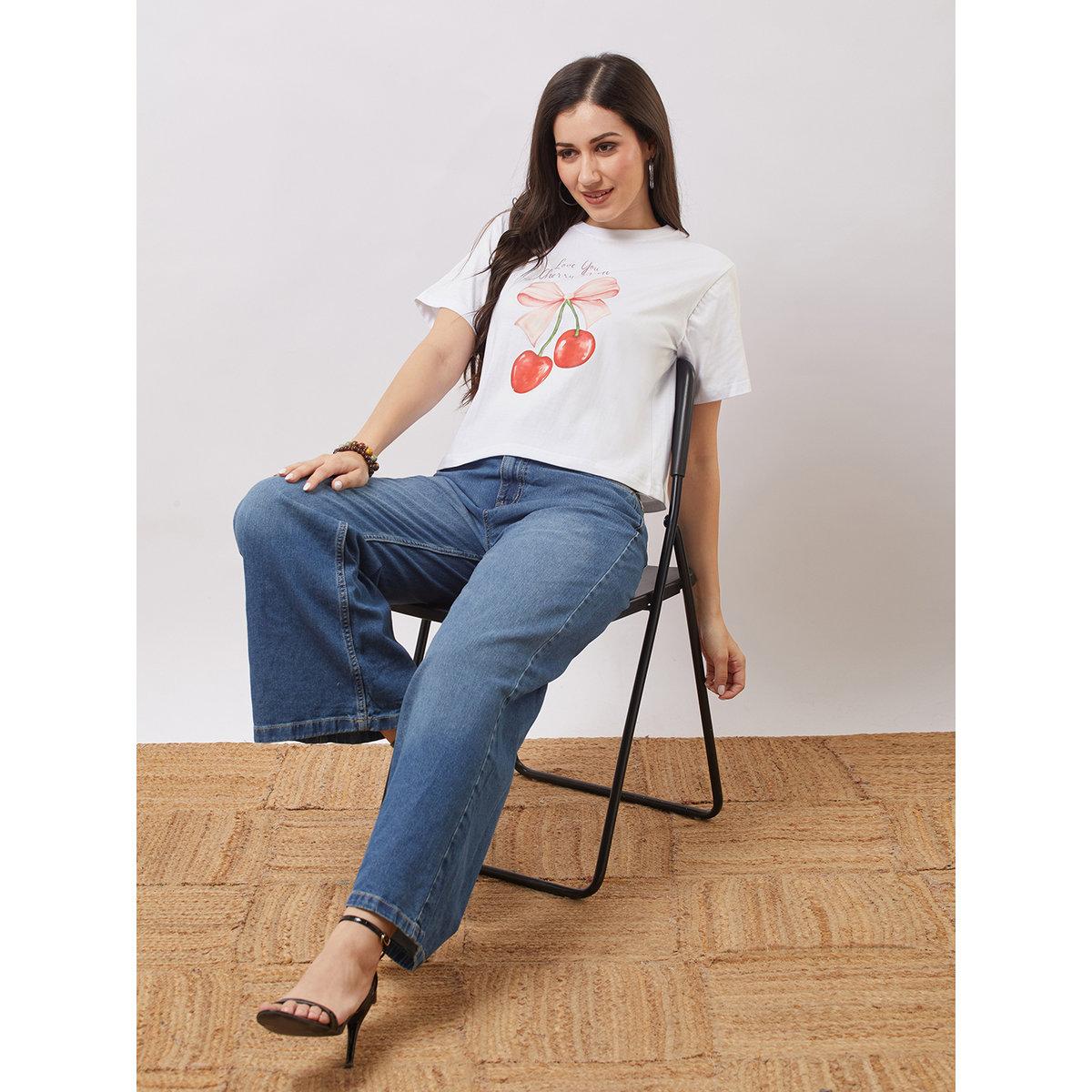 Globus X Styli White Cherry Print Boxy Crop T-Shirt-women-clothing-tshirts-image-5