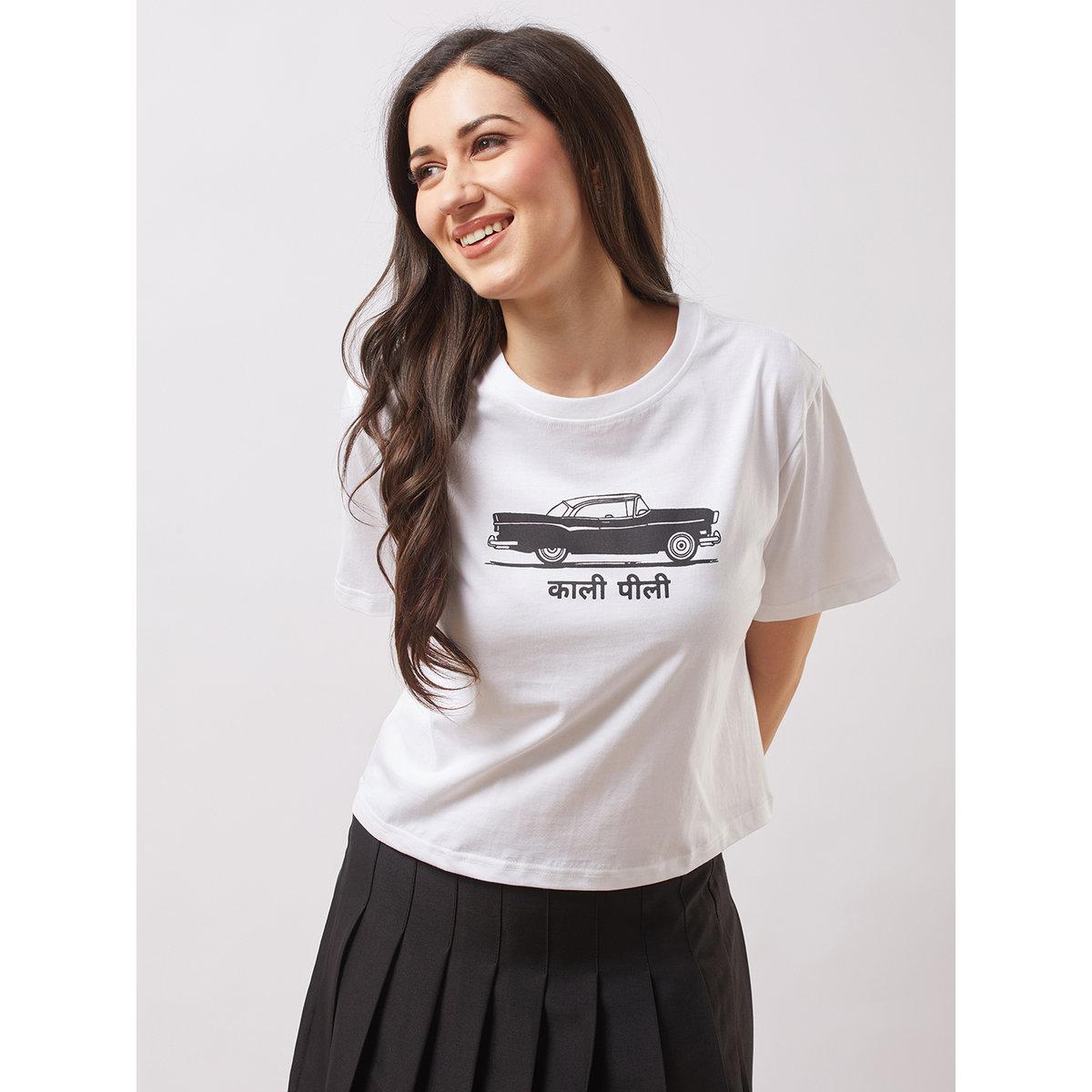 تيشيرت بقصة بوكسي وطبعة جرافيك-women-clothing-tshirts-image-1