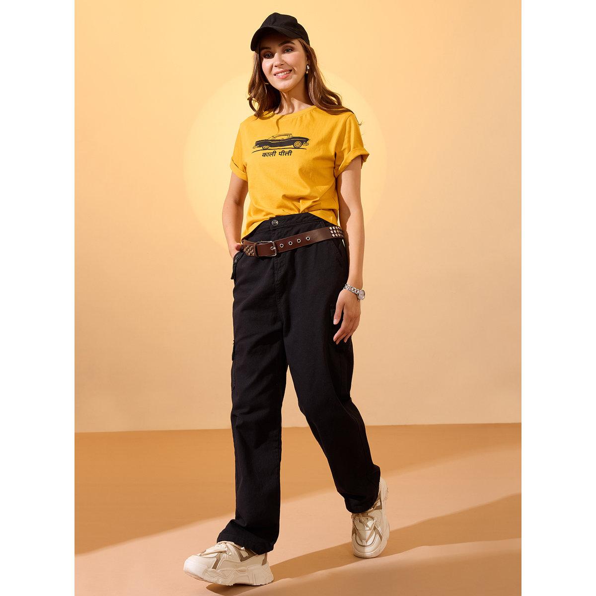 تيشيرت بقصة بوكسي وطبعة جرافيك-women-clothing-tshirts-image-5