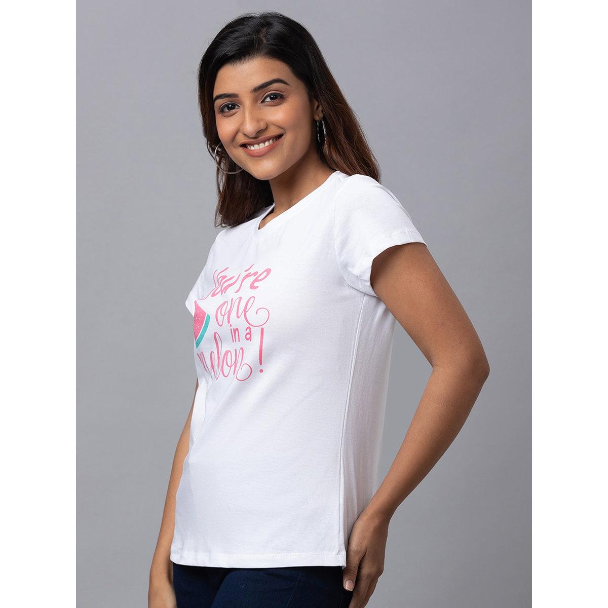 Globus X Styli White Graphic Print Regular Fit T-Shirt-women-clothing-tshirts-image-4