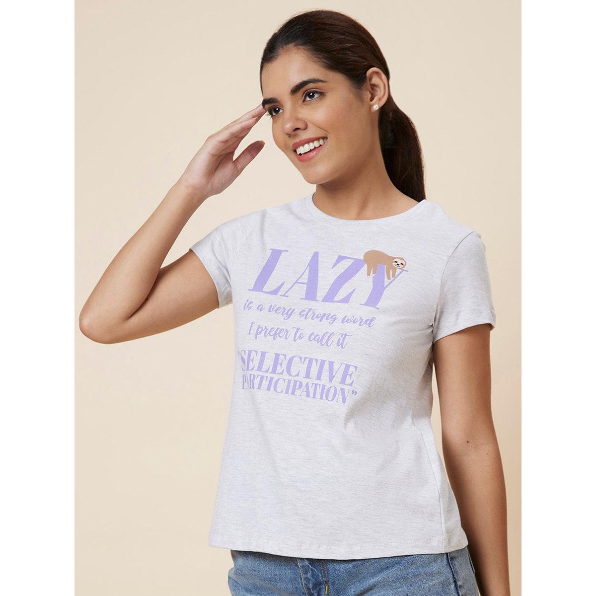 تيشيرت قطني بقصة عادية-women-clothing-tshirts-image-4