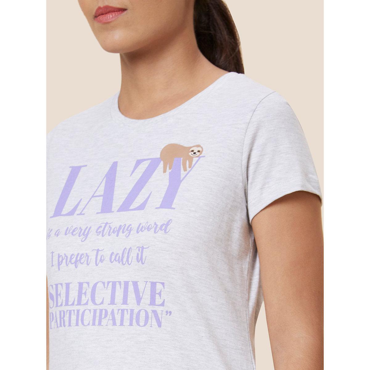 Globus X Styli Grey Regular Fit Printed Cotton T-Shirt-women-clothing-tshirts-image-5