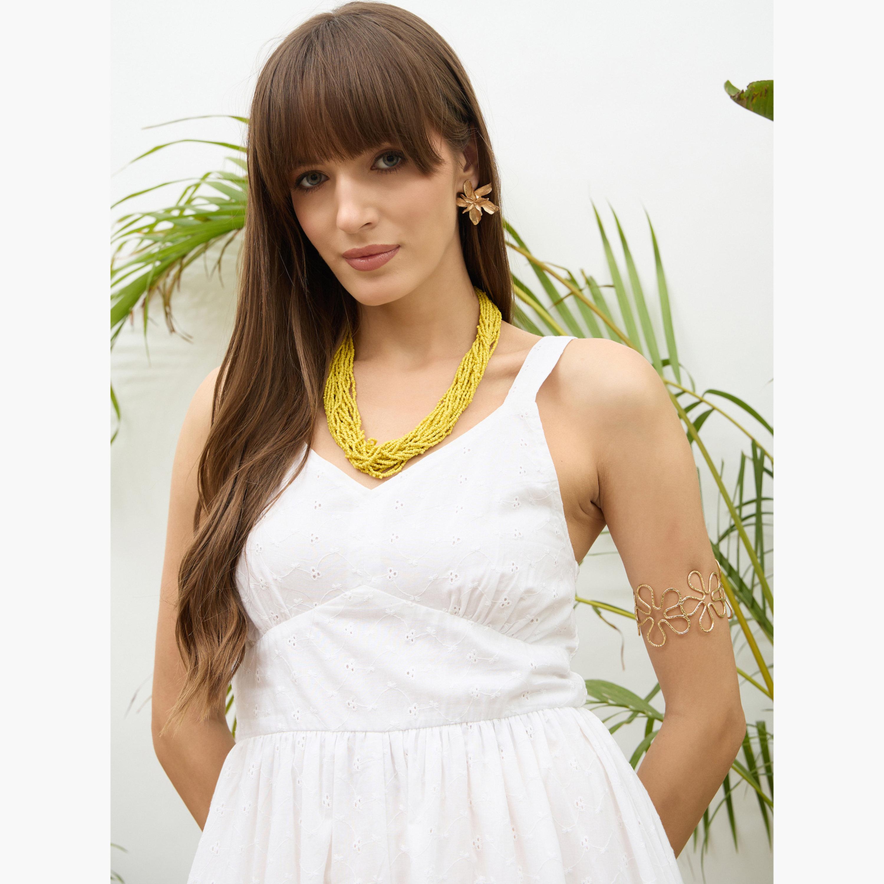 Sassafras Women White Embroidered Strappy Maxi Dress-women-clothing-dresses-image-4