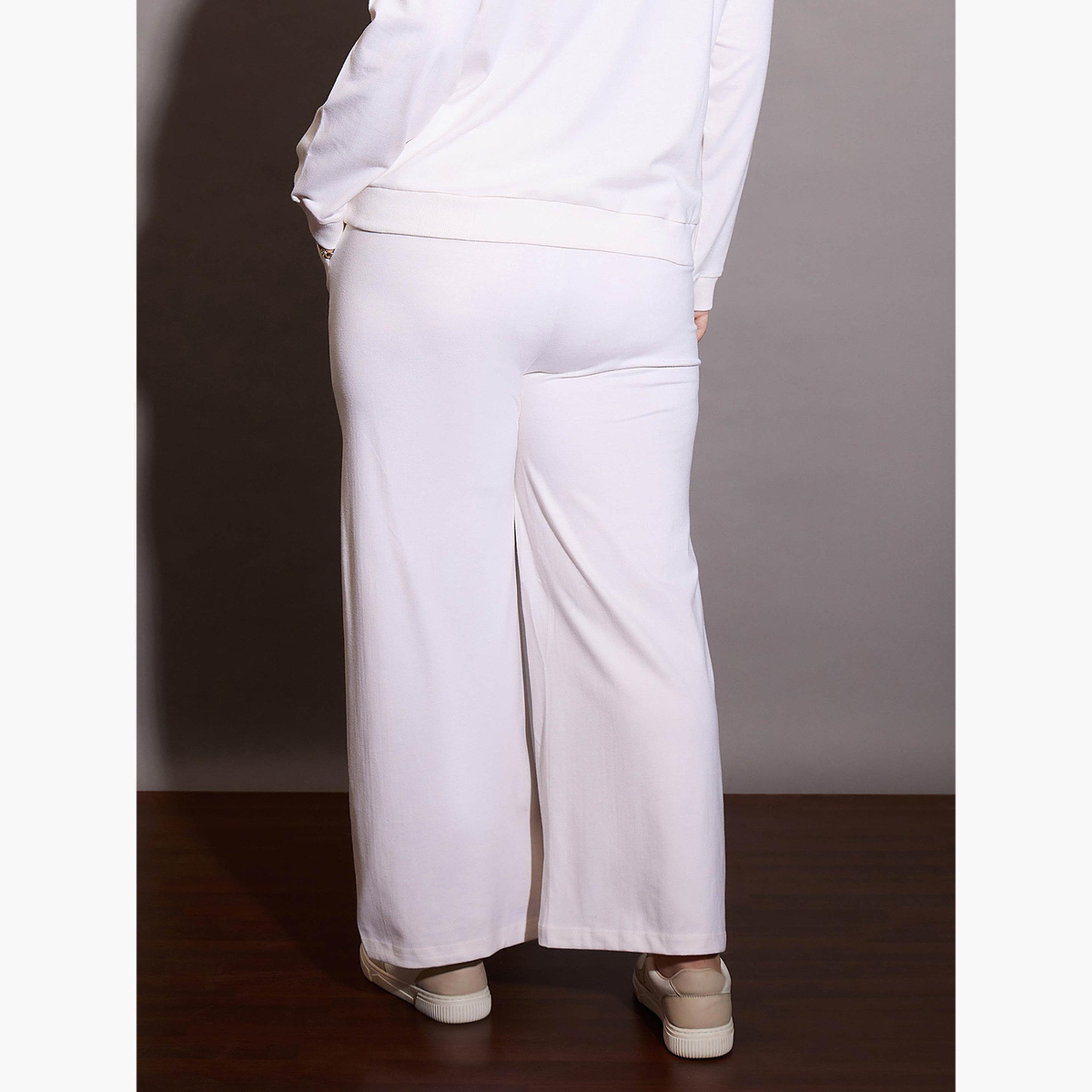 Sassafras Plus Size White Wide Leg Joggers-women-clothing-bottoms-joggers-image-6