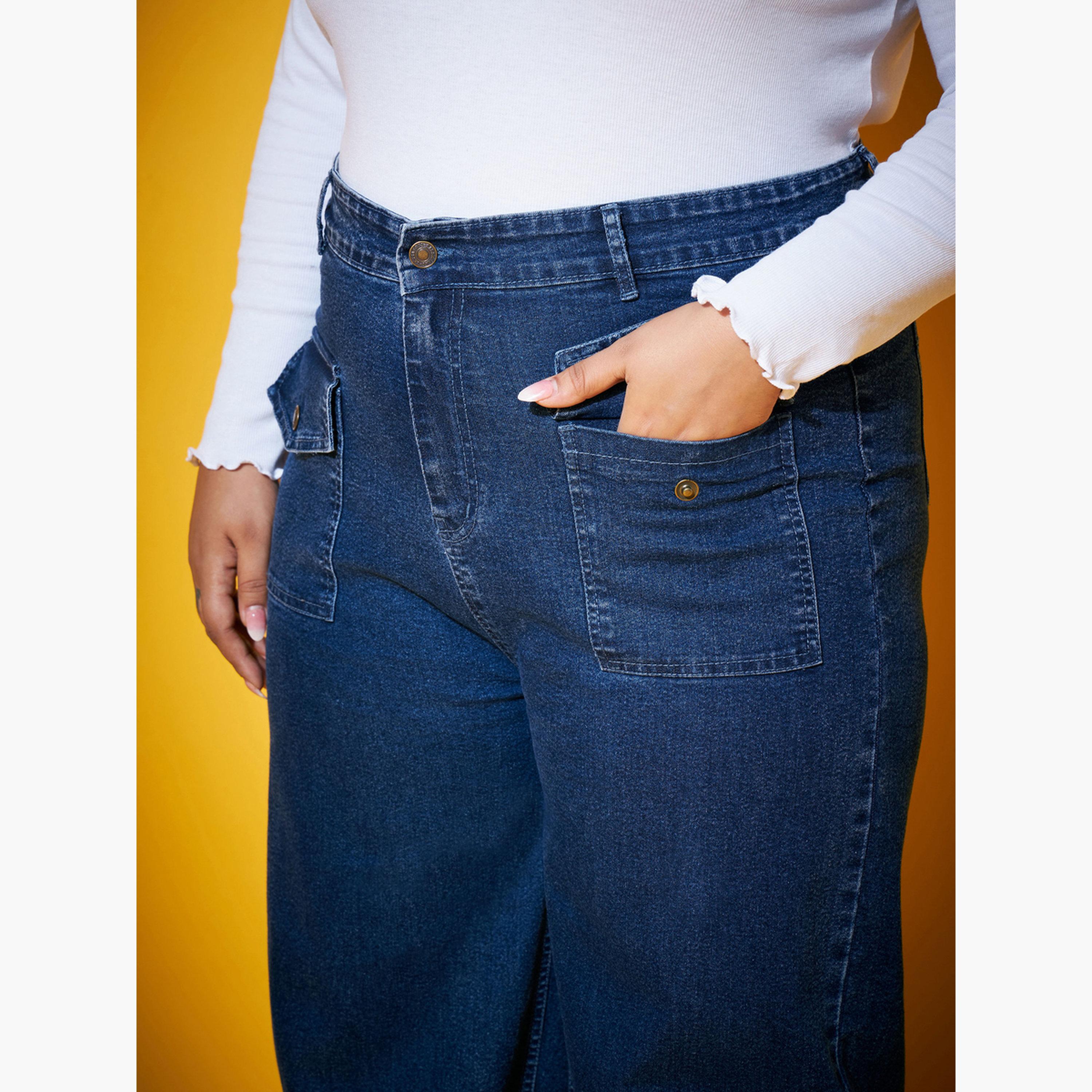 ساسافراس - بنطال جينز بساق مستقيمة بمقاس واسع-women-clothing-bottoms-jeans-image-4