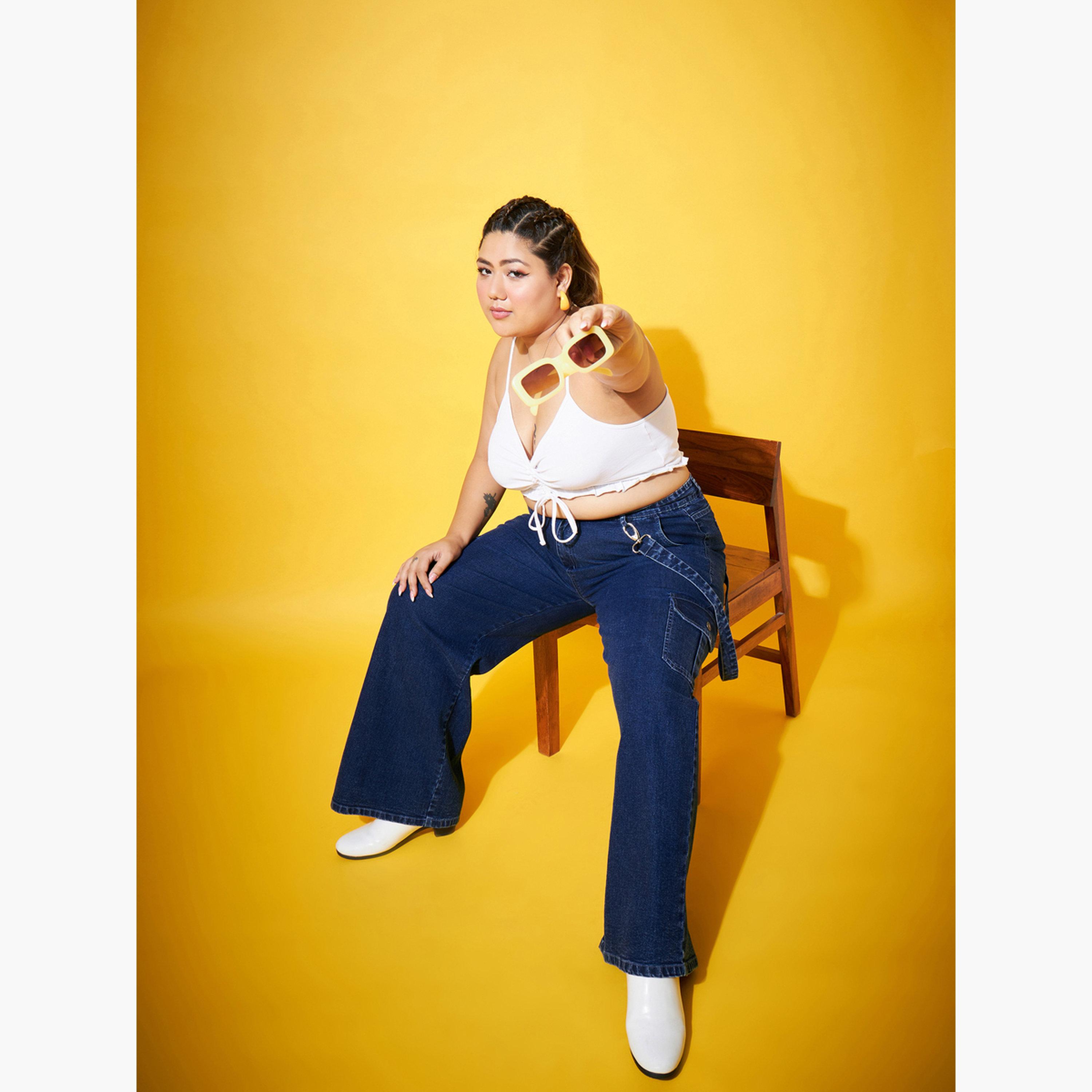 Sassafras Plus Size Straight Leg Cargo Jeans-women-clothing-bottoms-jeans-image-5