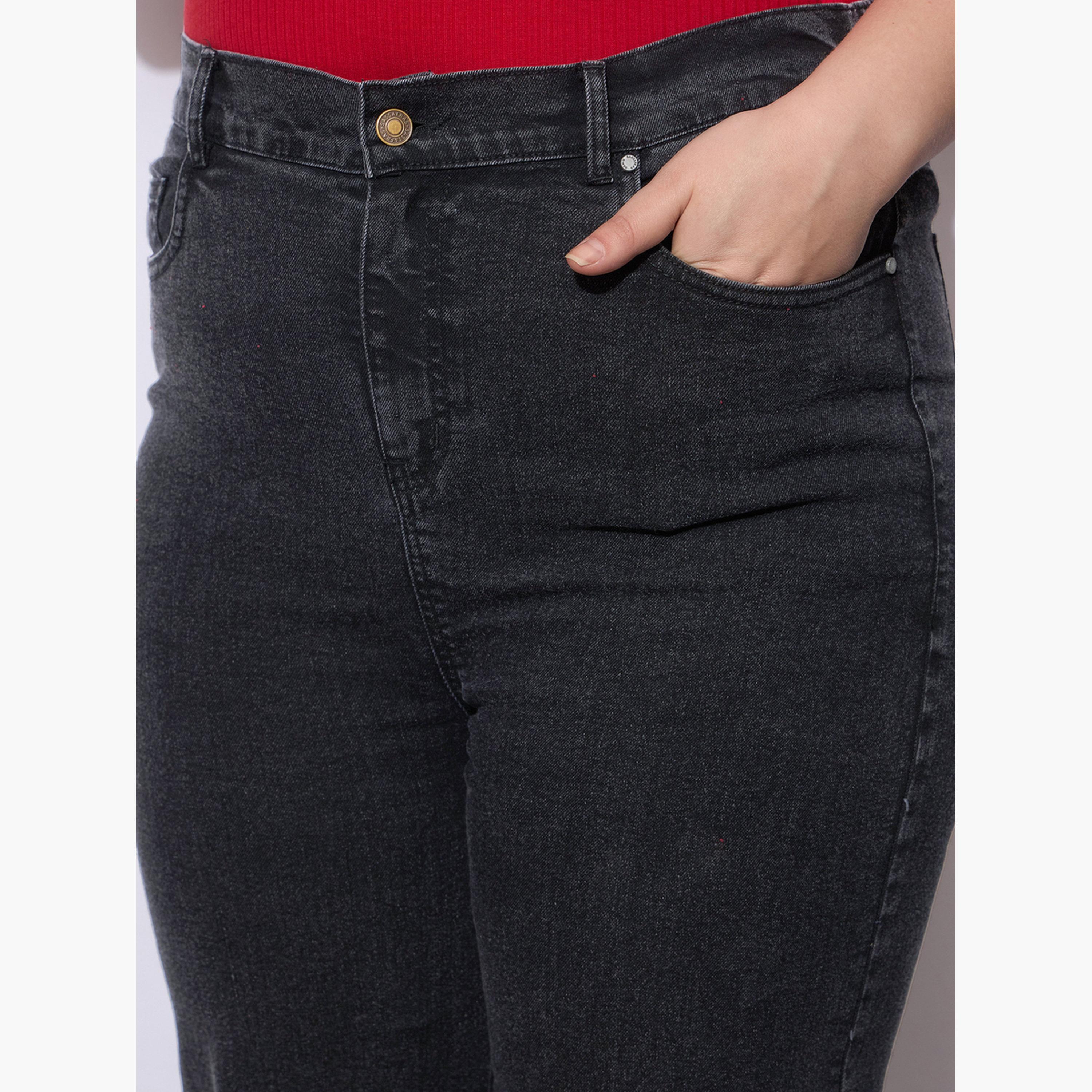 Sassafras Plus Size Black Straight Leg Jeans-women-clothing-bottoms-jeans-image-4