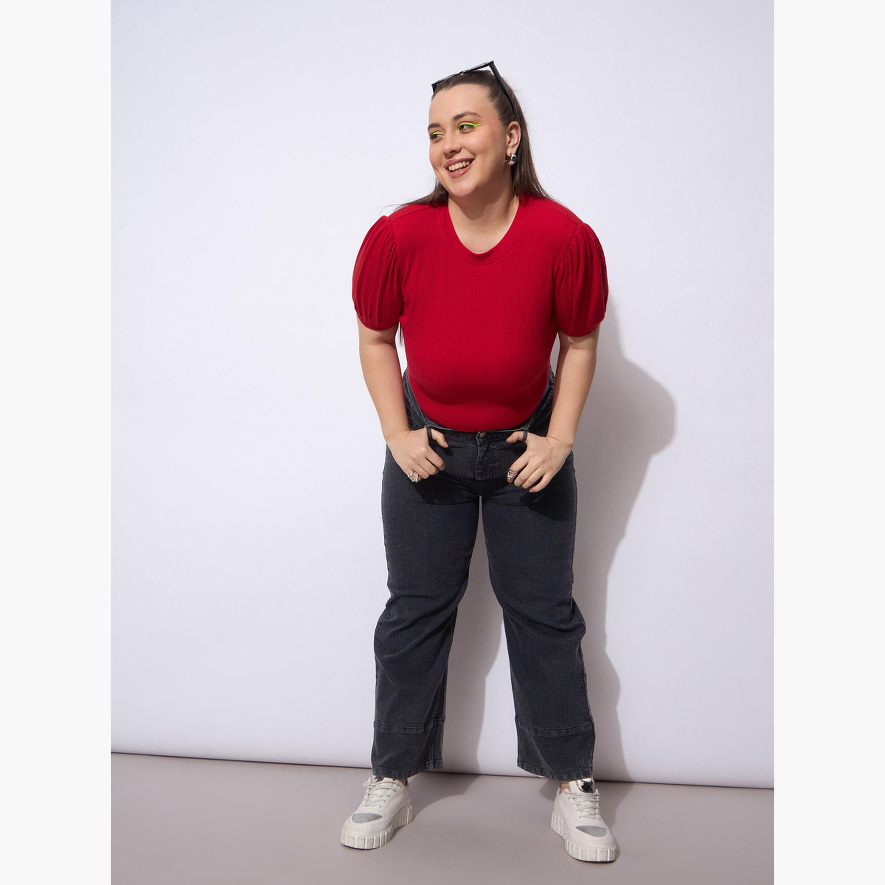 Sassafras Plus Size Black Straight Leg Jeans-women-clothing-bottoms-jeans-image-5
