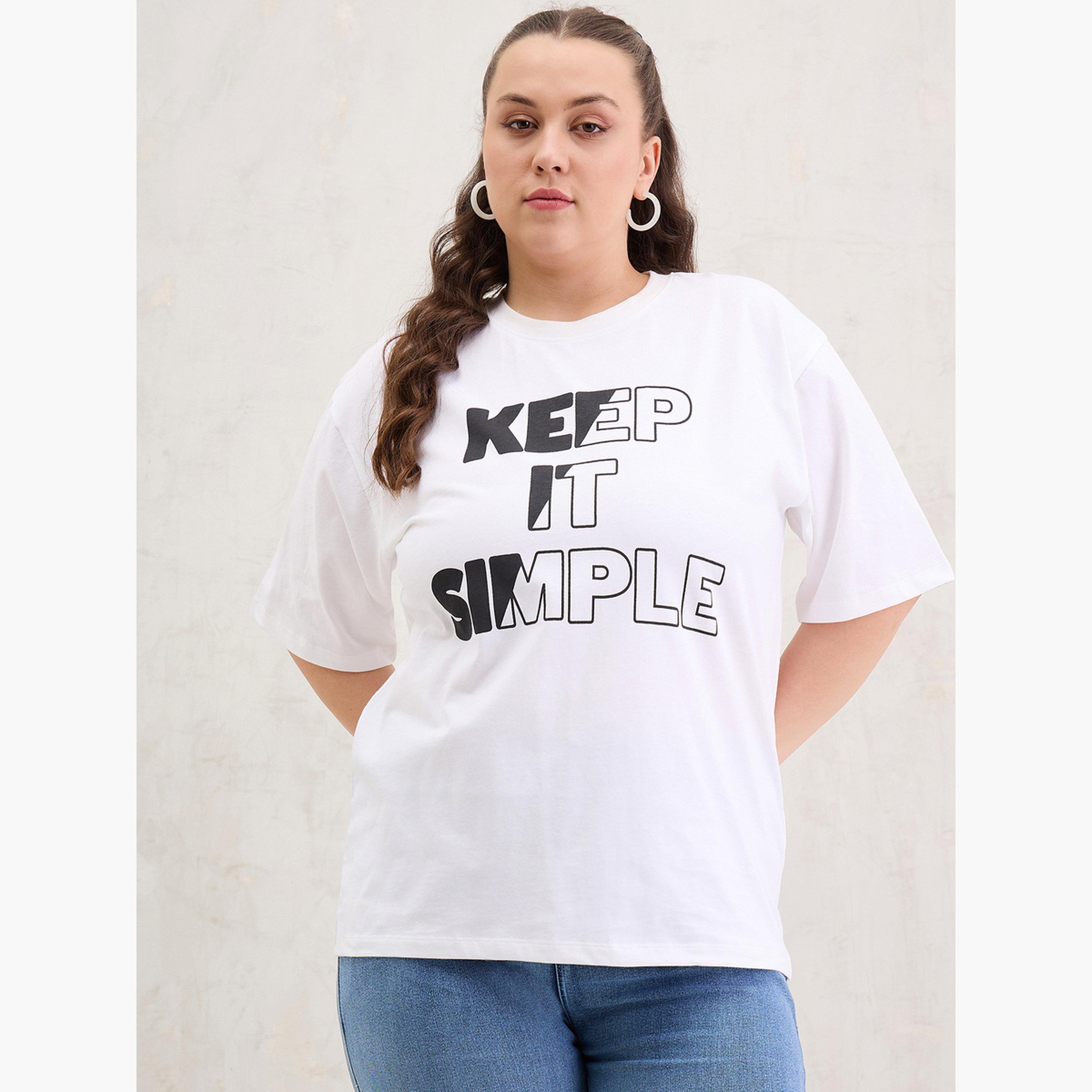 Sassafras Plus Size White Graphic Print T-Shirt-women-clothing-tshirts-image-1