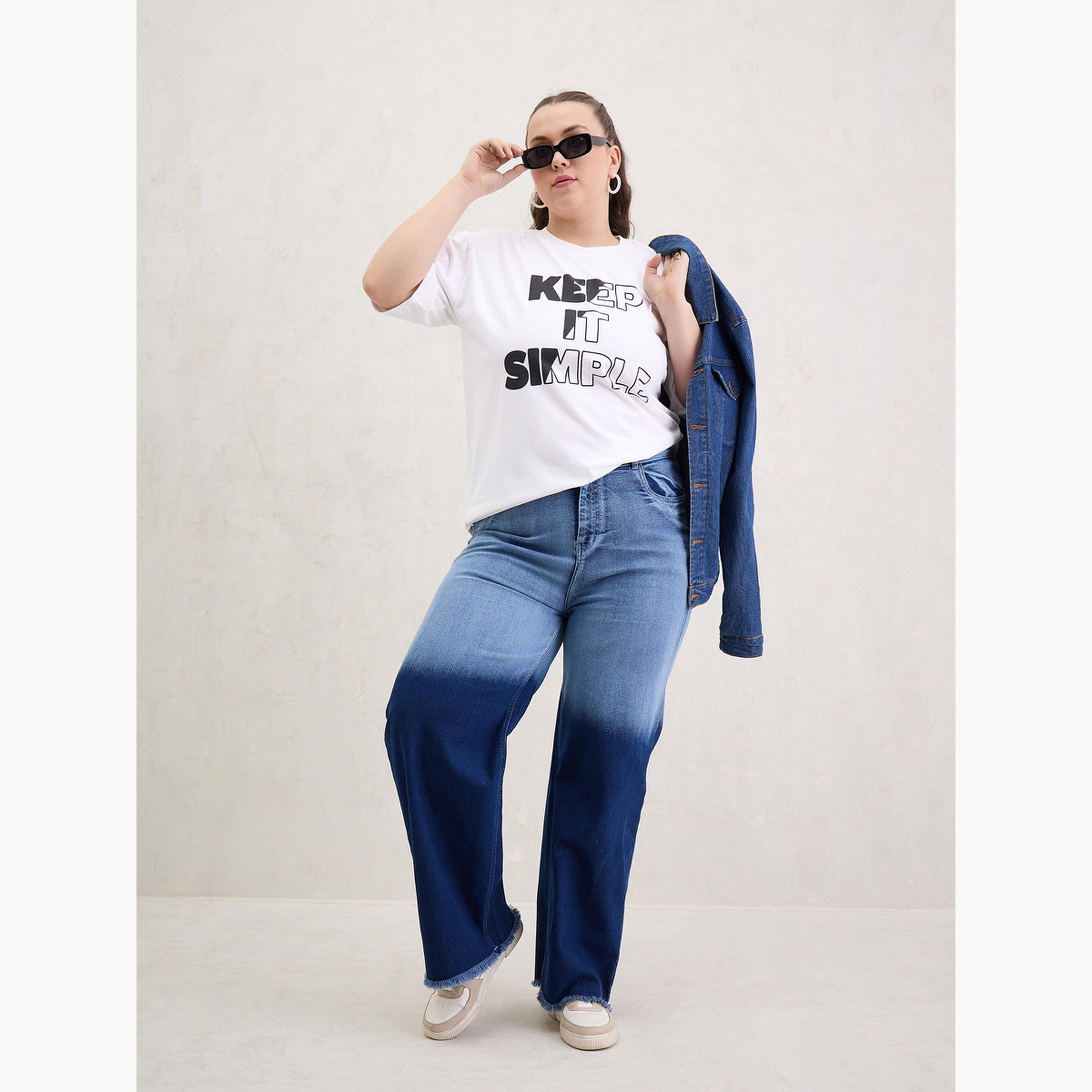 Sassafras Plus Size White Graphic Print T-Shirt-women-clothing-tshirts-image-2