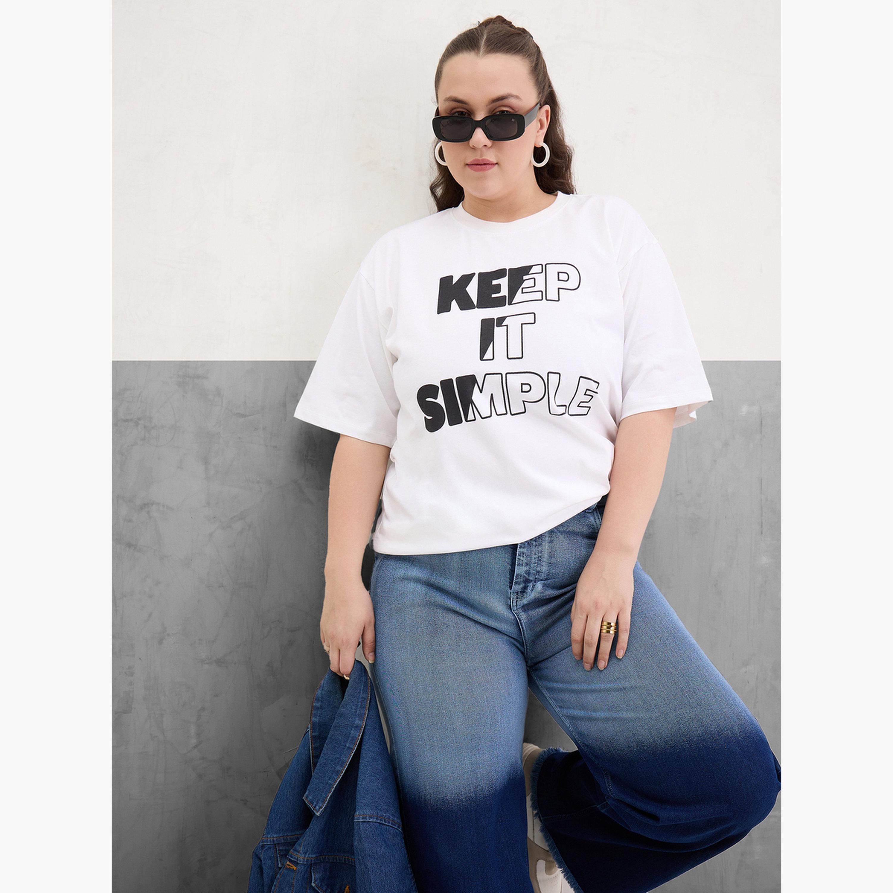 Sassafras Plus Size White Graphic Print T-Shirt-women-clothing-tshirts-image-6