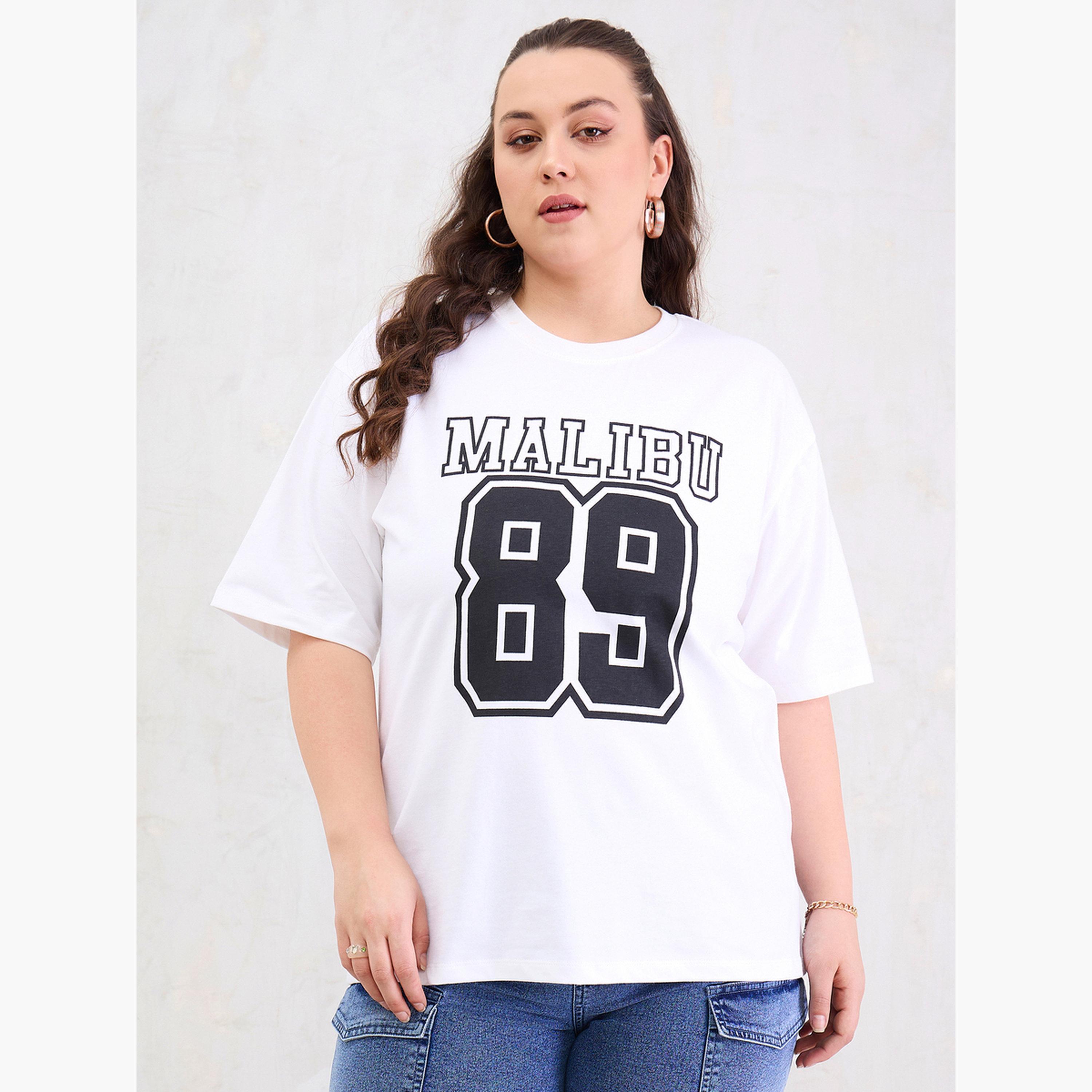 Sassafras Plus Size White Graphic Print T-Shirt-women-clothing-tshirts-image-1