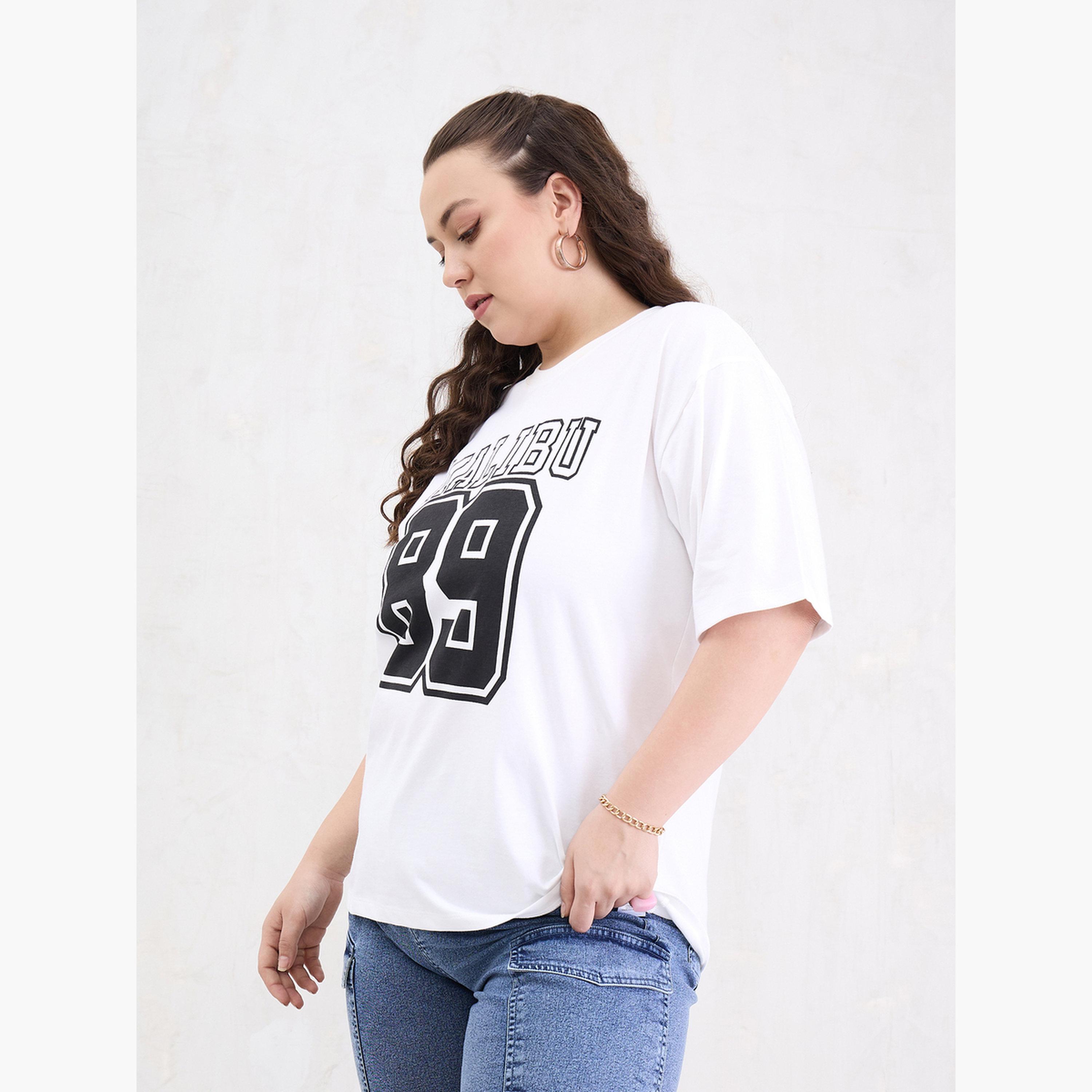 Sassafras Plus Size White Graphic Print T-Shirt-women-clothing-tshirts-image-3