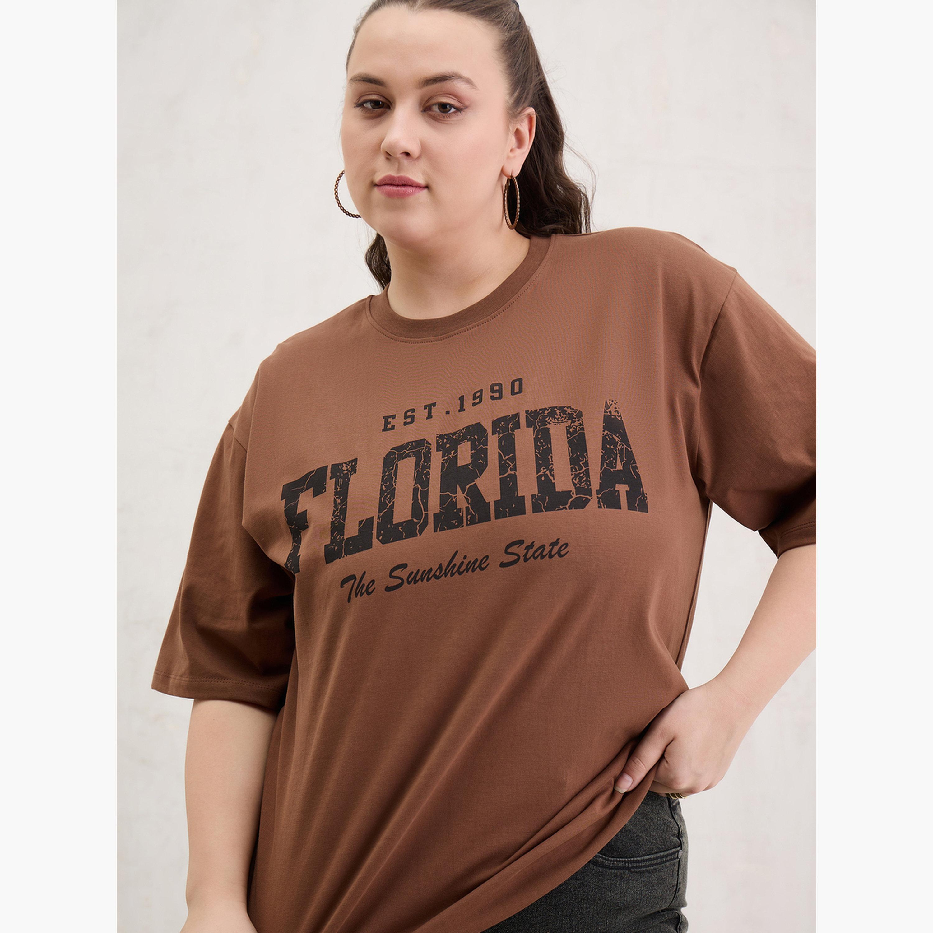 Sassafras Plus Size Brown Florida Graphic T-Shirt-women-clothing-tshirts-image-4