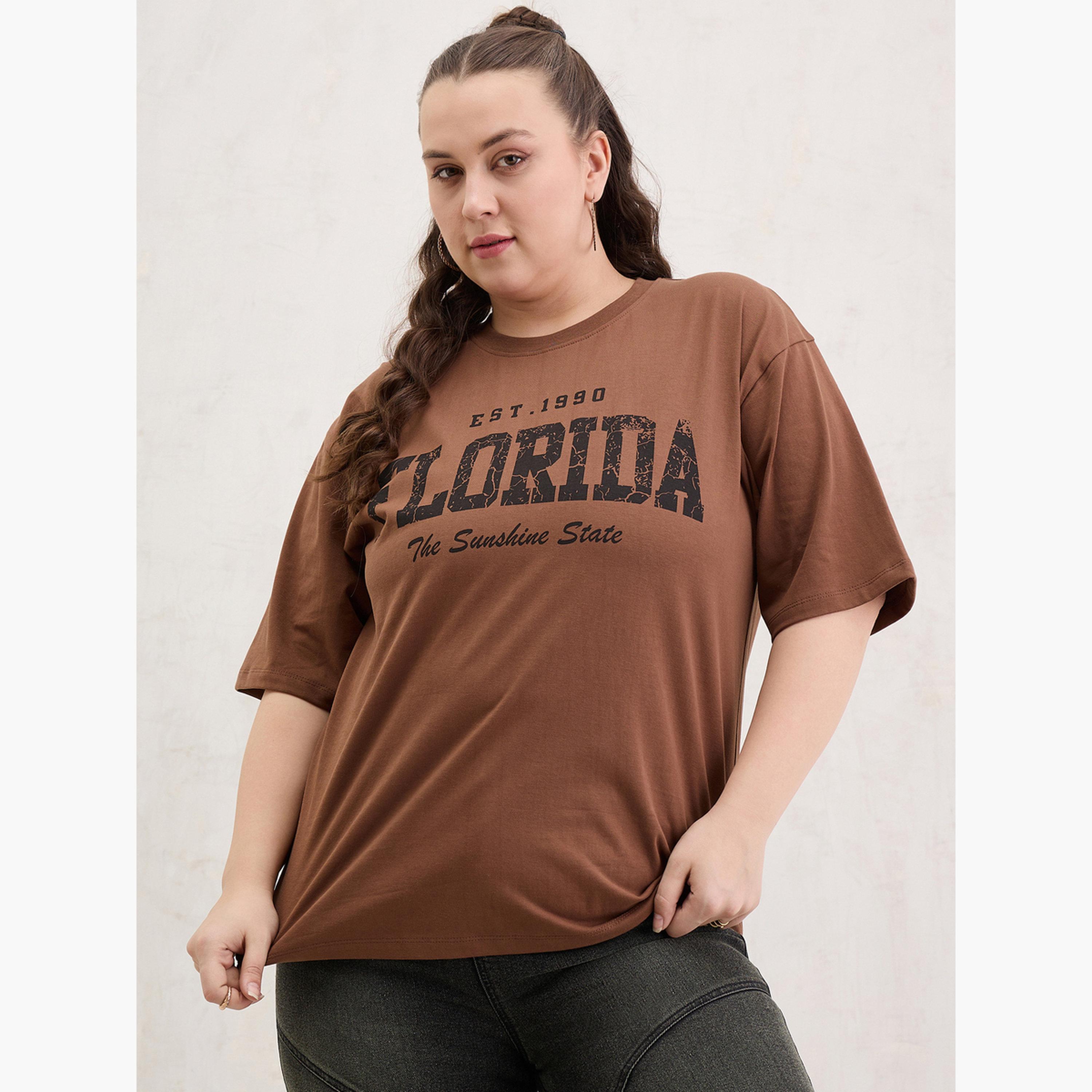 Sassafras Plus Size Brown Florida Graphic T-Shirt-women-clothing-tshirts-image-6