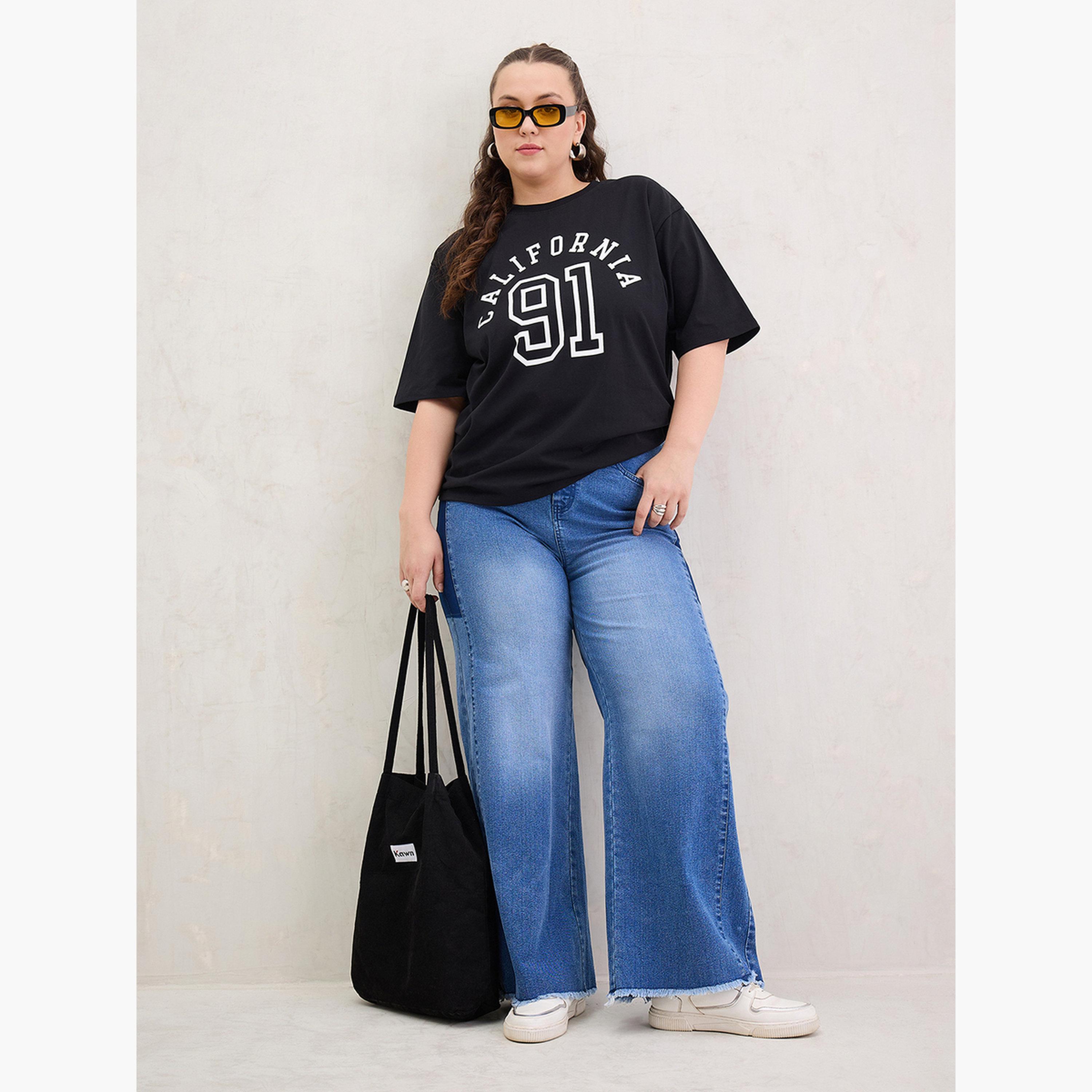 Sassafras Plus Size Black California Graphic T-Shirt-women-clothing-tshirts-image-2