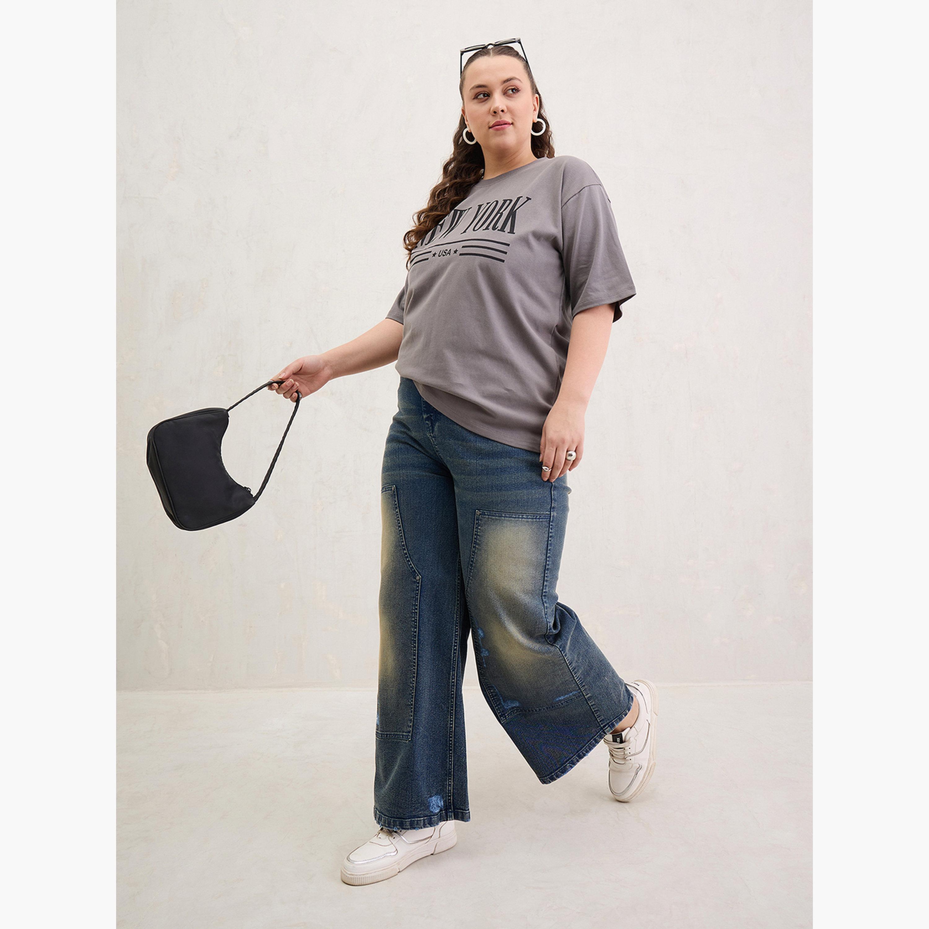 Sassafras Plus Size Grey New York Graphic T-Shirt-women-clothing-tshirts-image-2