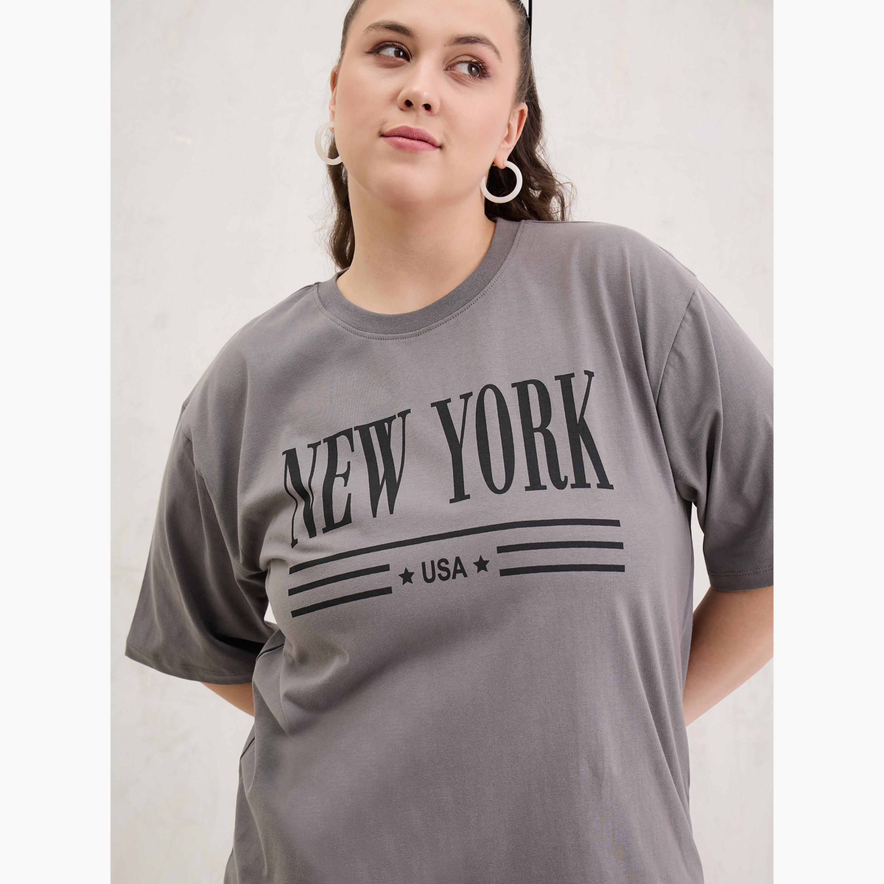 Sassafras Plus Size Grey New York Graphic T-Shirt-women-clothing-tshirts-image-6