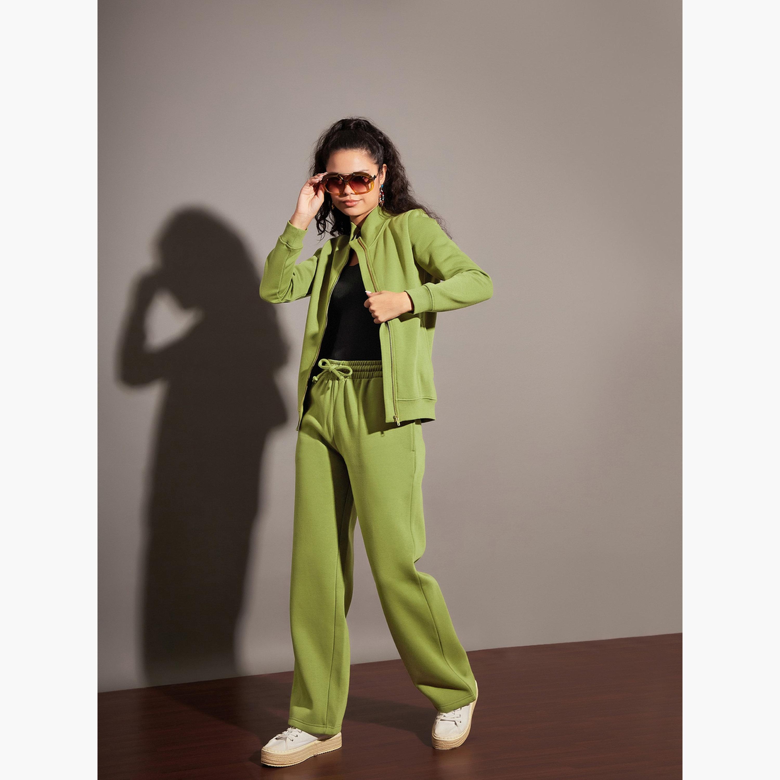ساسافراس - بنطال رياضي نسائي من الصوف بلون الزيتون برباط-women-clothing-bottoms-joggers-image-2