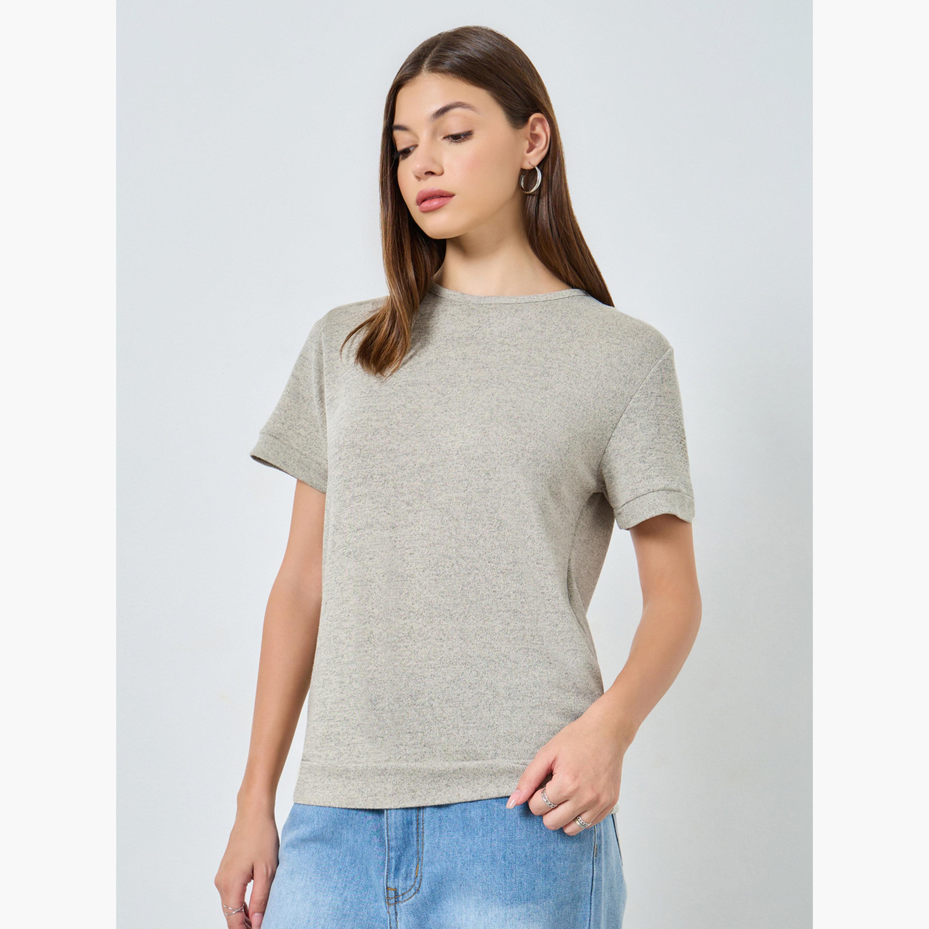 ستايلي - تي شيرت محبوك مريح-women-clothing-tshirts-image-1