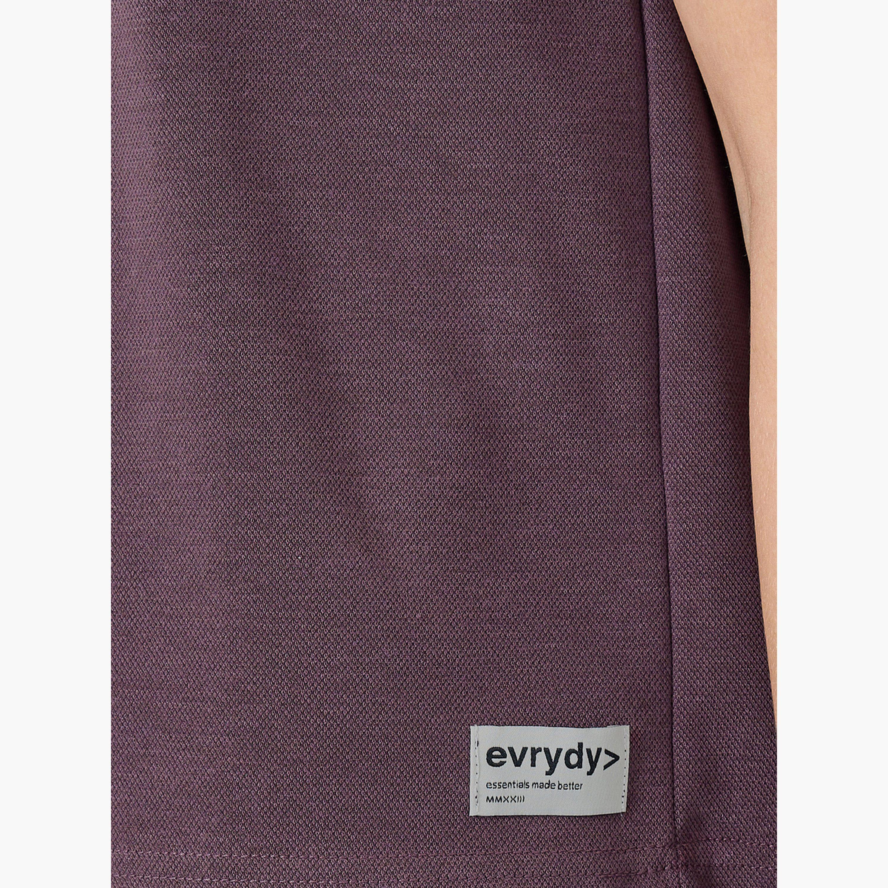 ستايلي - تي شيرت برغندي بقصّة مربعة وأكمام ريجلان للنساء-women-clothing-tshirts-image-3