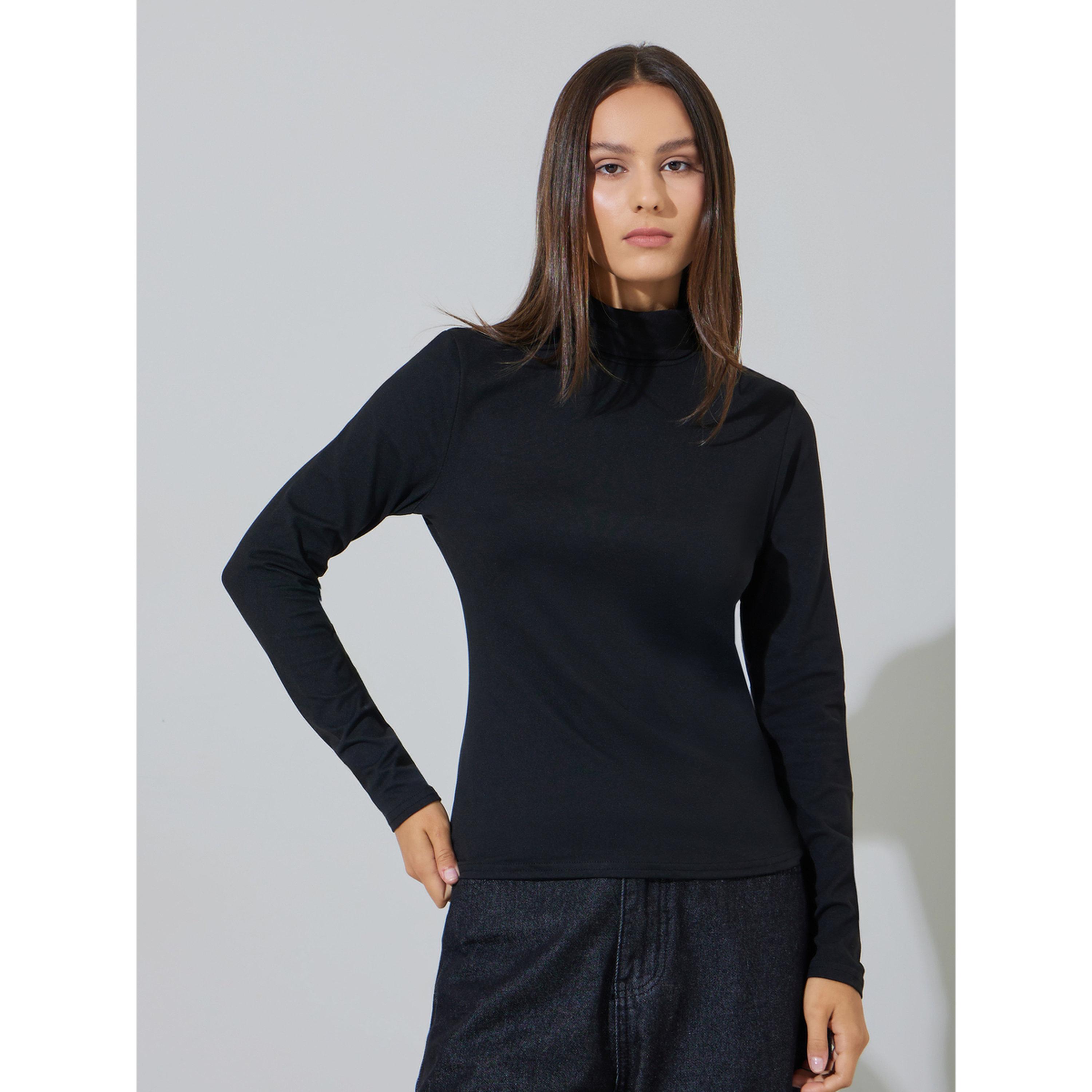 Styli Pack of 2 - Solid High Neck Fitted T-Shirt-women-clothing-tshirts-image-4