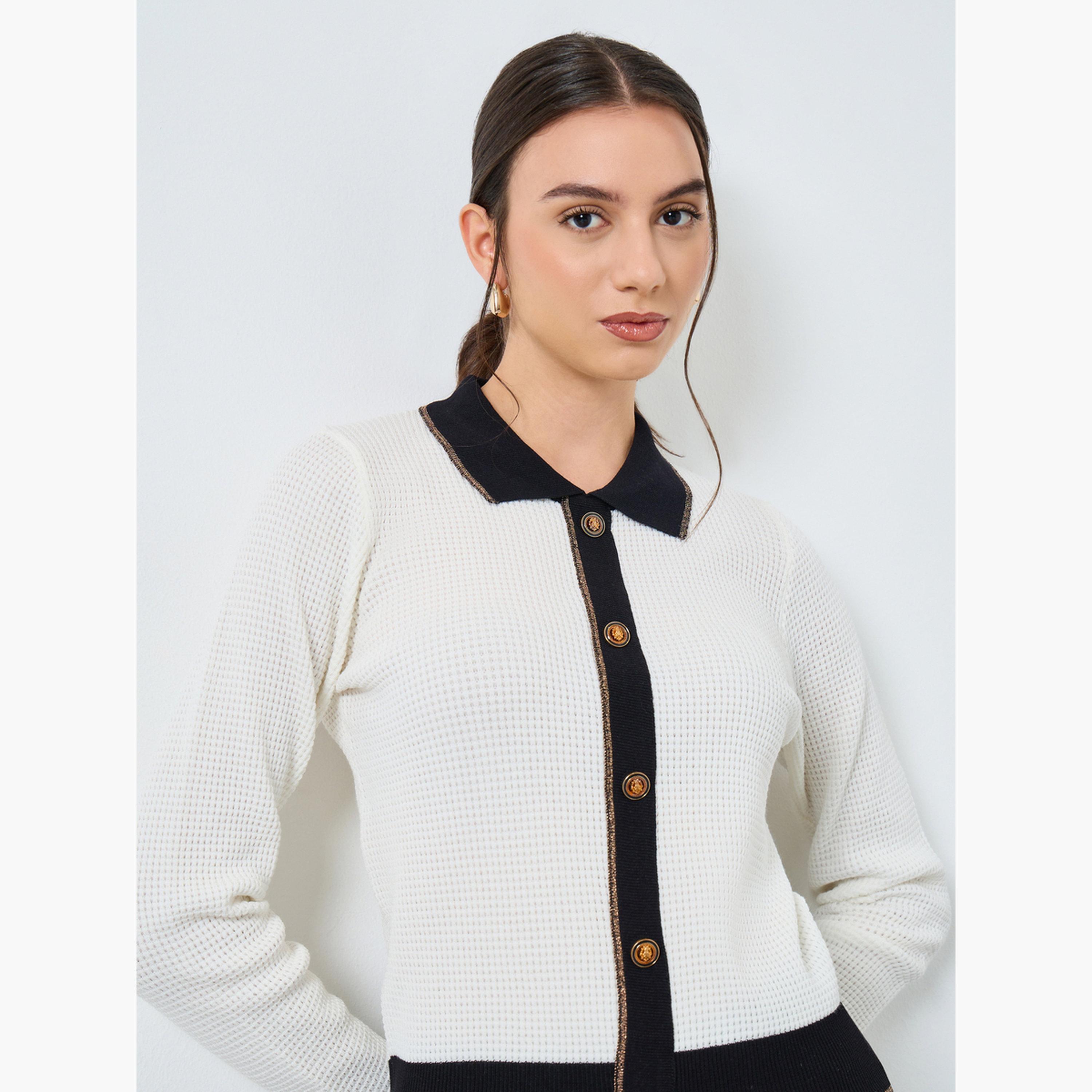 ستايلي - كارديغان محبوك ذو ياقة مسطحة-women-winterwear-cardigansandjumpers-jumpers-image-3