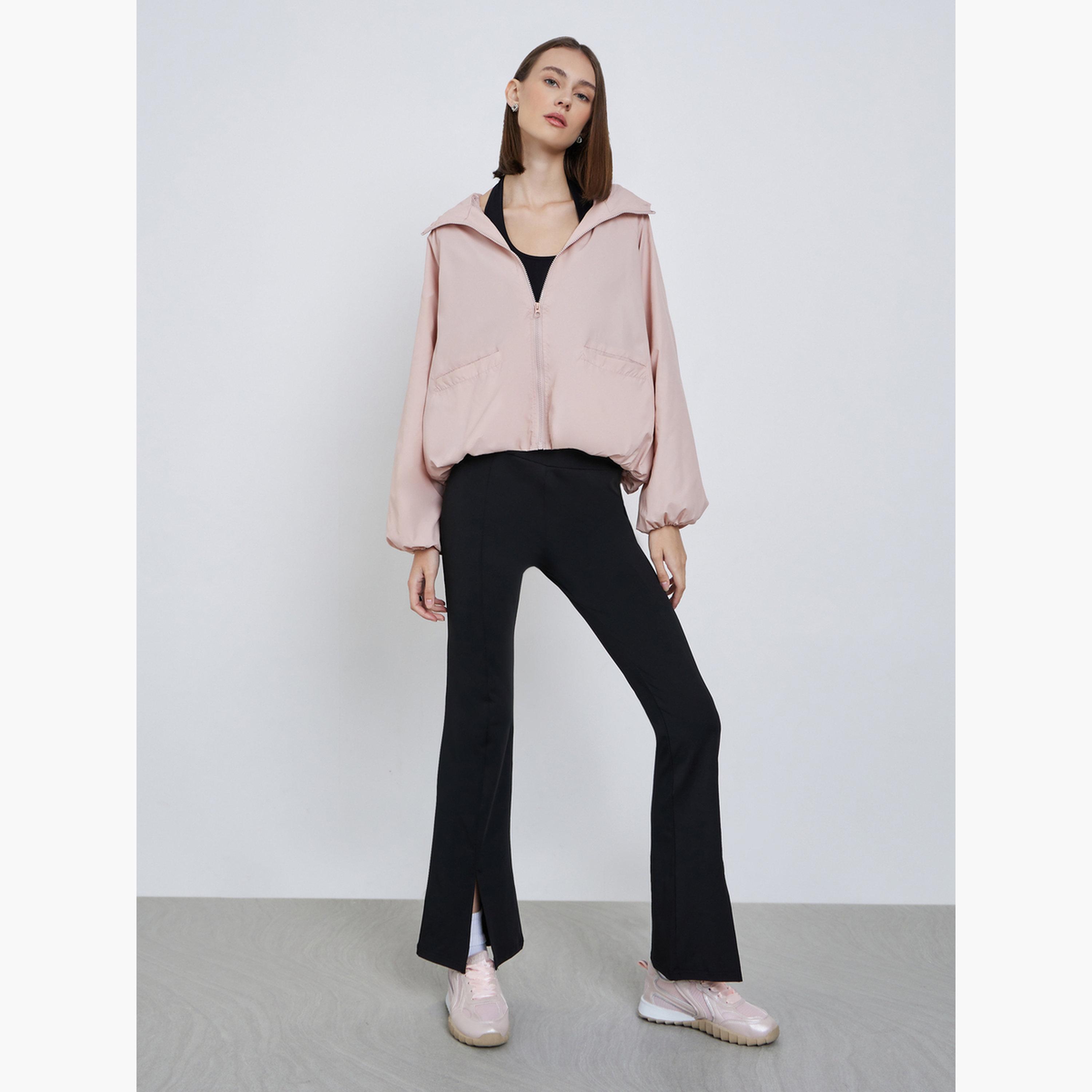 ستايلي - جاكيت بومبر وردي بقصّة عادية وغطاء للرأس-women-winterwear-coatsandjackets-jackets-image-2