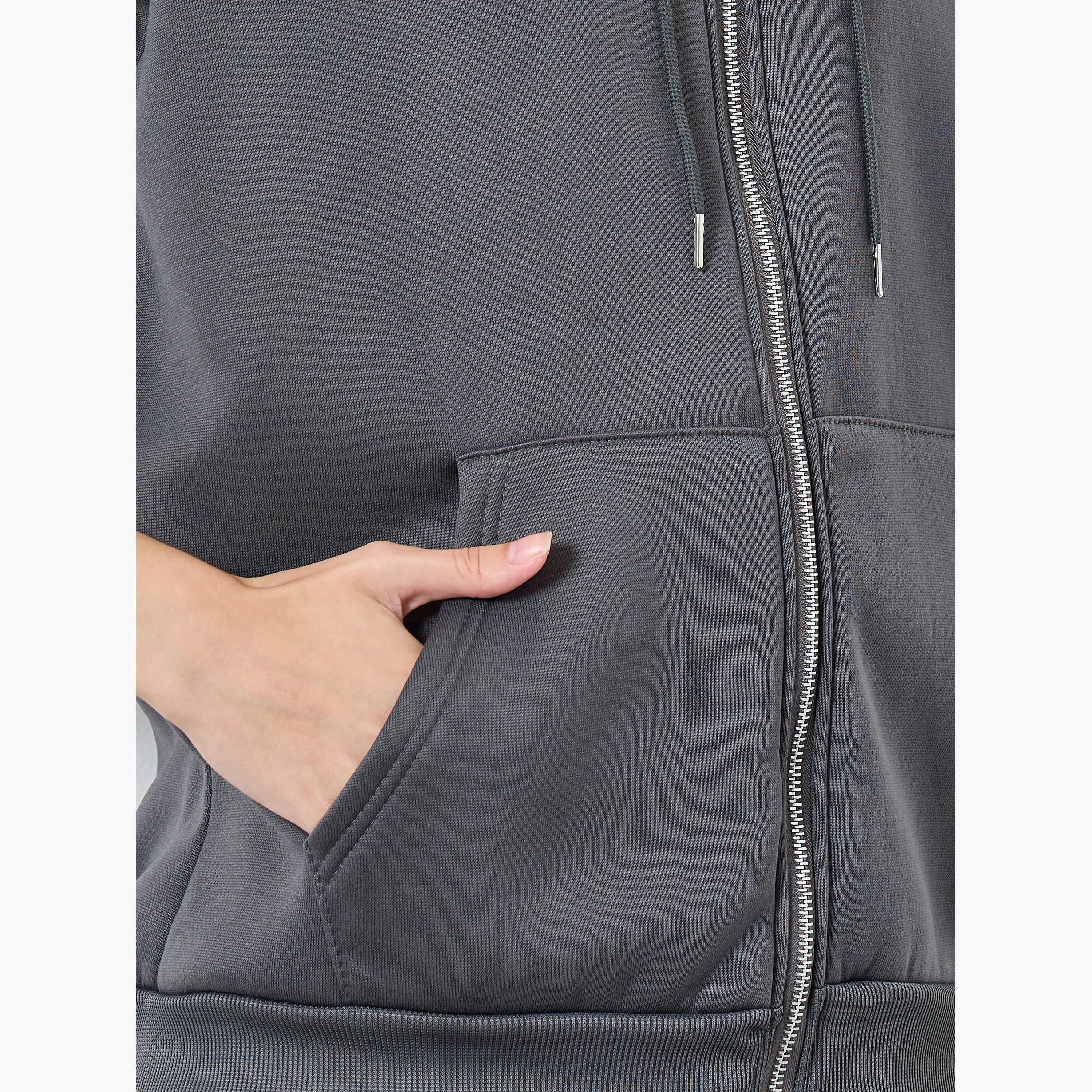 ستايلي - هودي سادة تصميم واسع مع جيوب أمامية للنساء -women-clothing-hoodiesandsweatshirts-hoodies-image-5