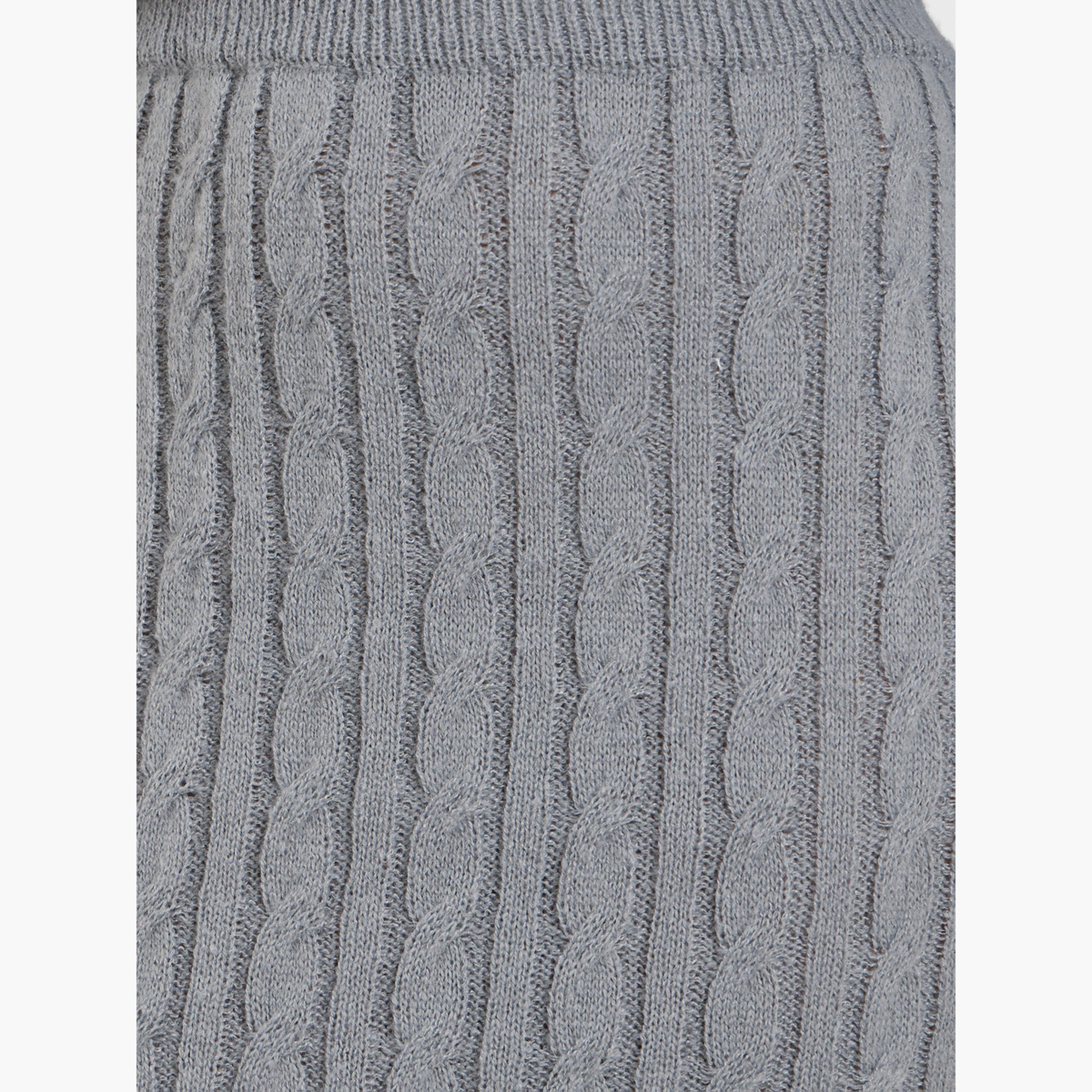Styli Women Grey Cable Knit Midi Skirt-women-clothing-bottoms-skirts-image-3